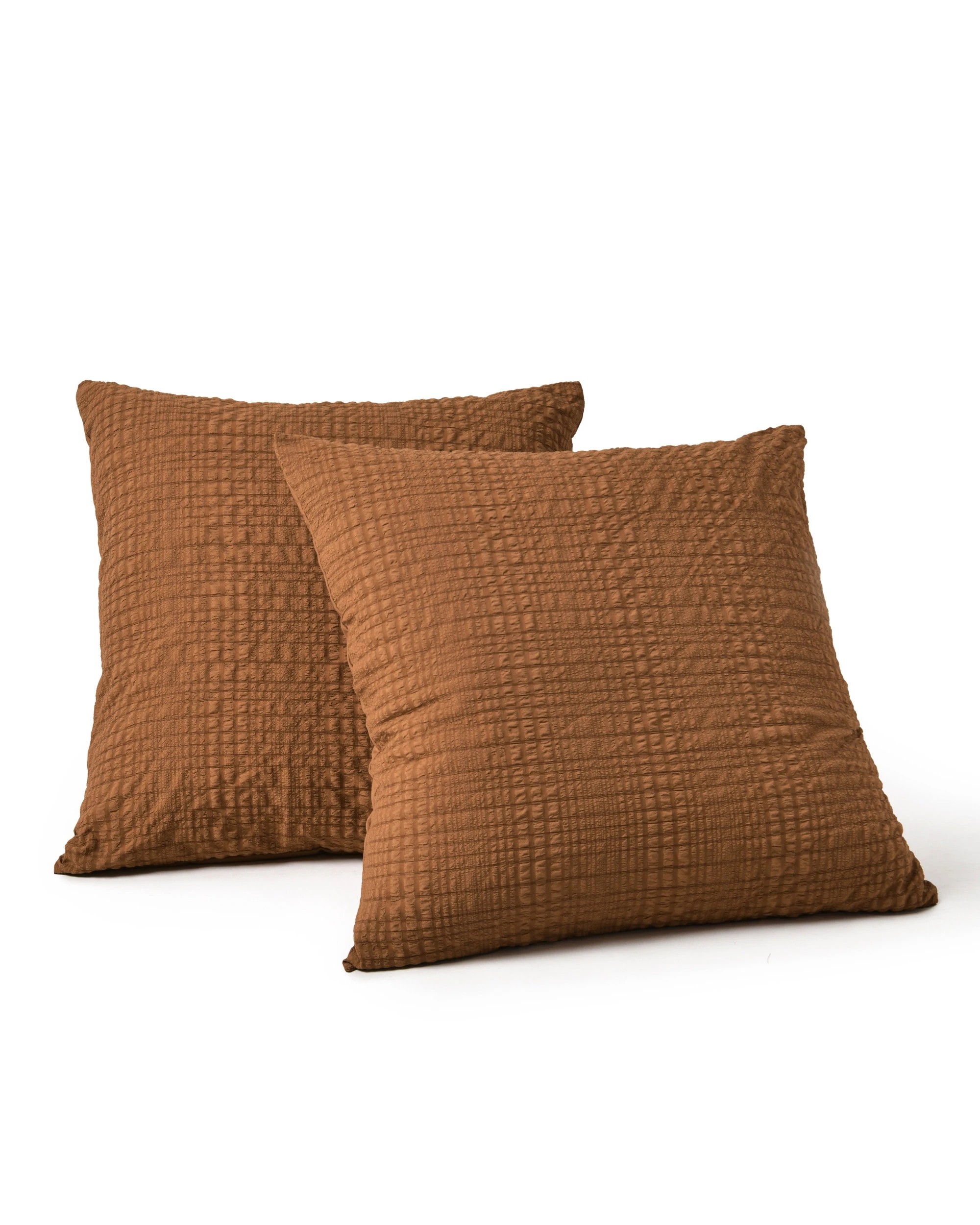 2 Dreamaker Ellis Seersucker European Pillowcase Twin Pack - Rust, 2 of 3