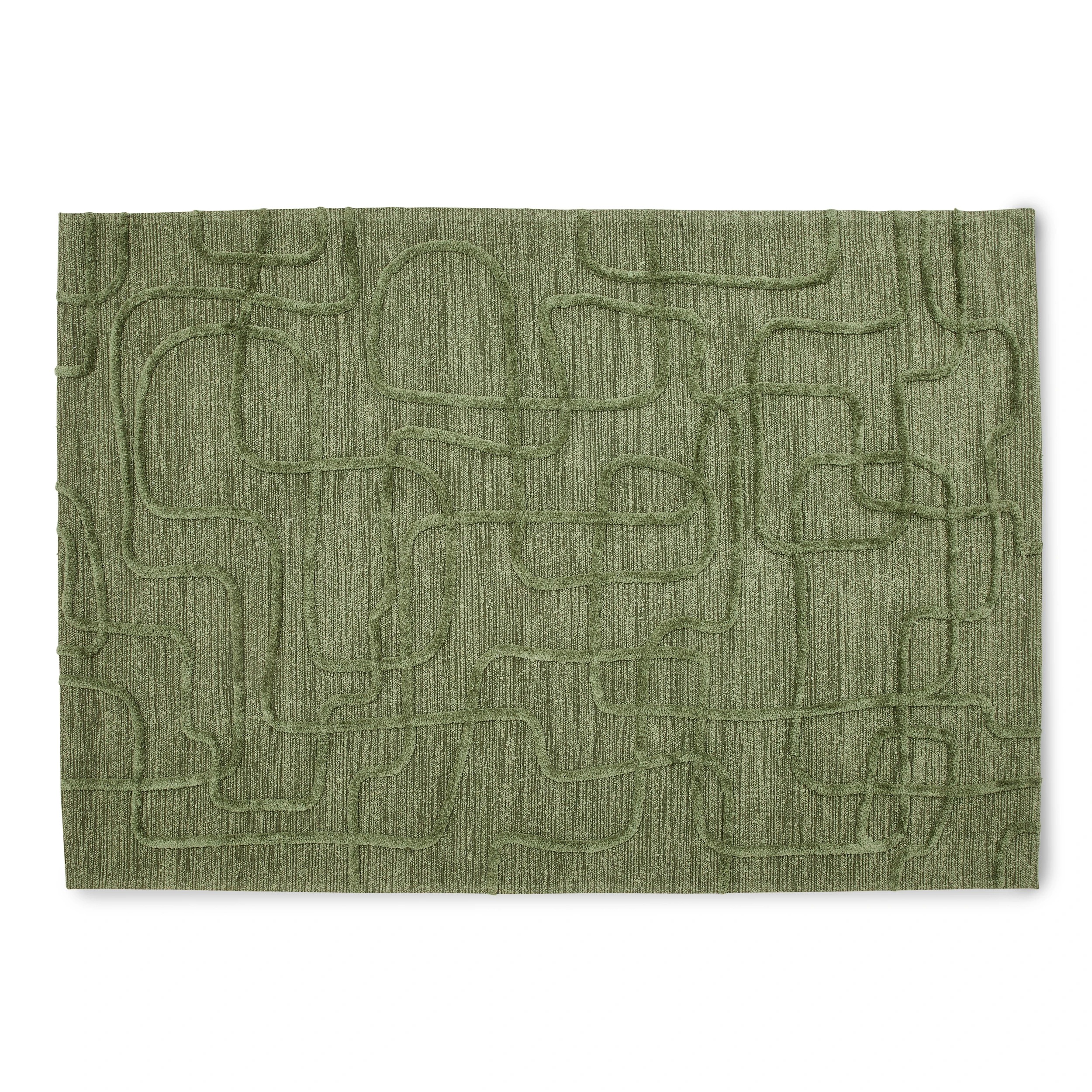 6 Leslie Loop Wool Blend Rug - Green, Large - 235cm x 160cm, 6 of 7