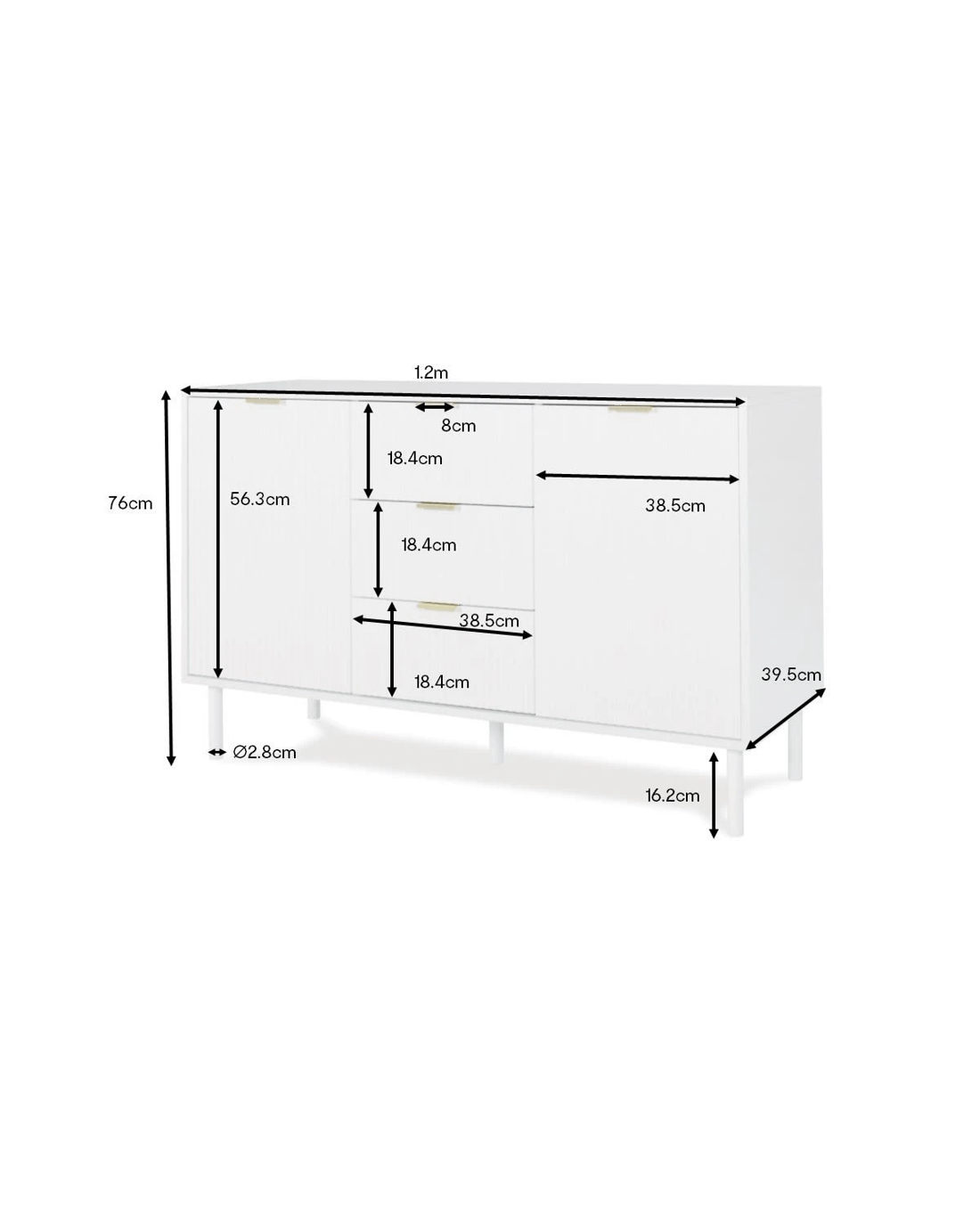 9 Alfie Sideboard with Adjustable Shelves, 9 of 9