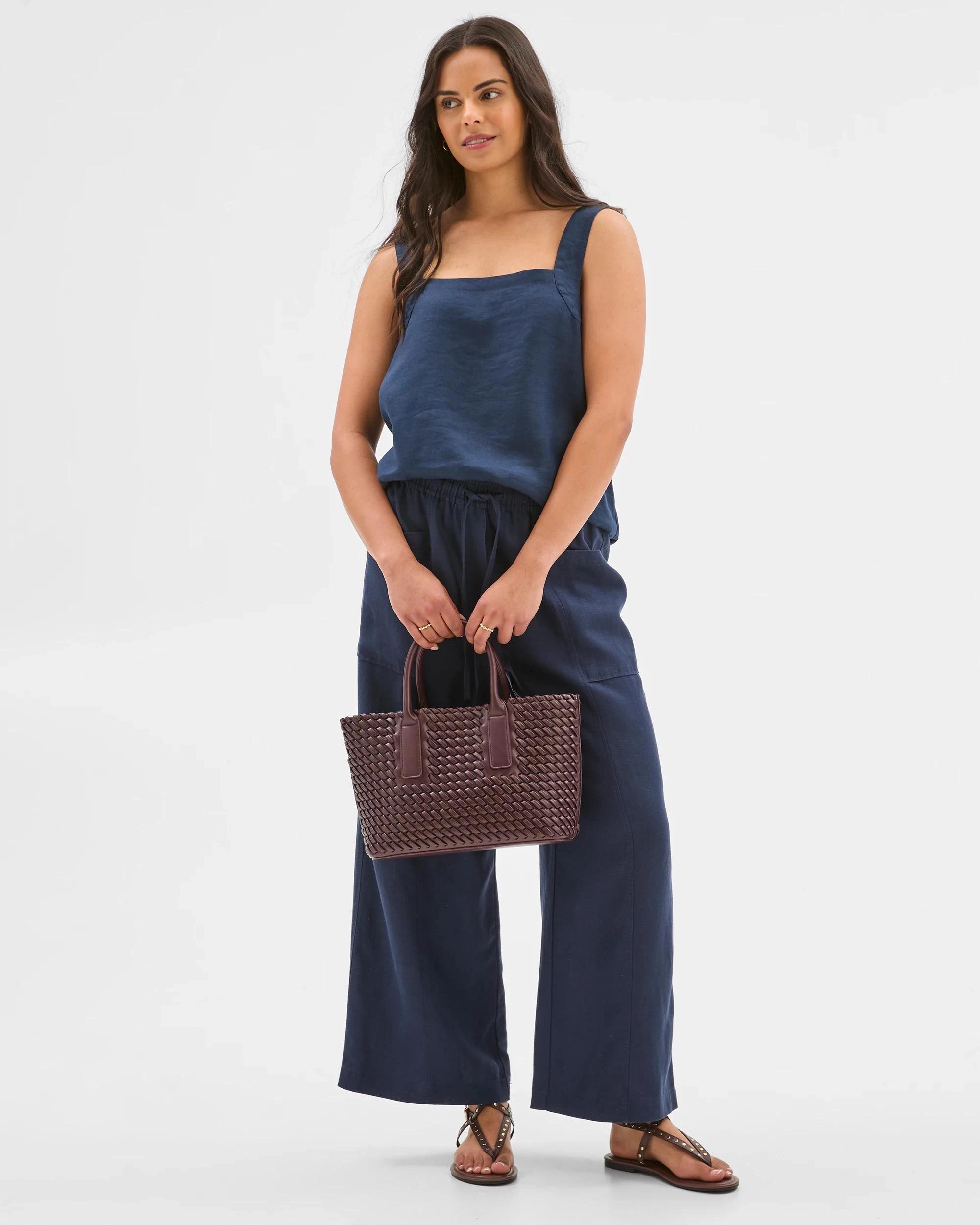 3 Target Linen Blend Patch Pocket Pants NAVY BLUE, 3 of 6