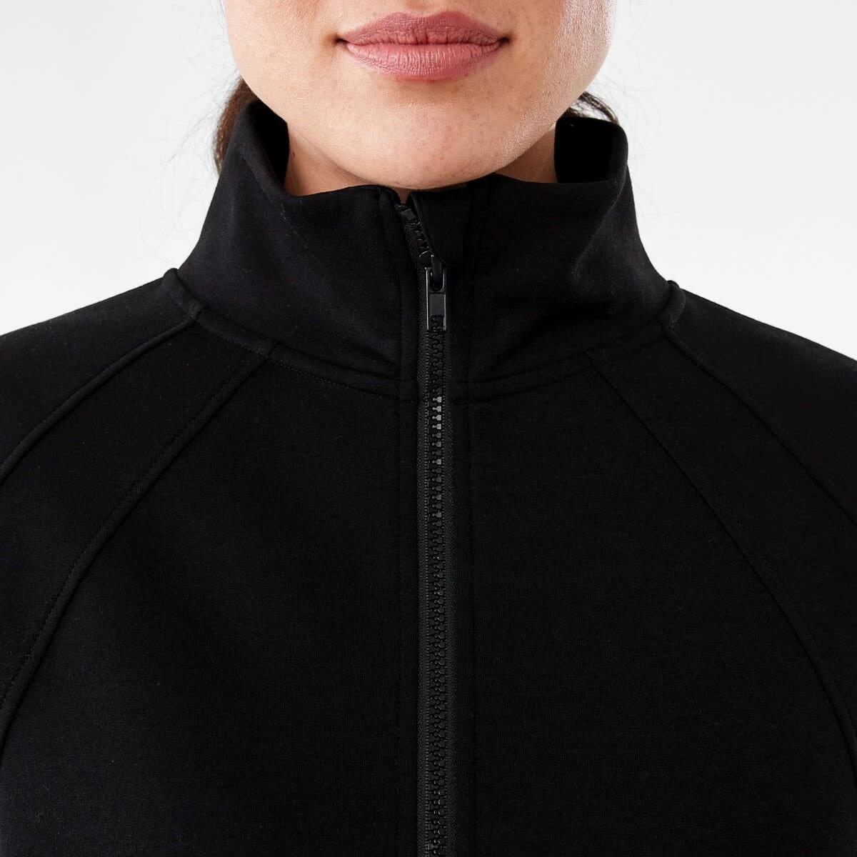 5 Active Womens Half Zip Long Sleeve Sweatshirt Black, 5 of 6