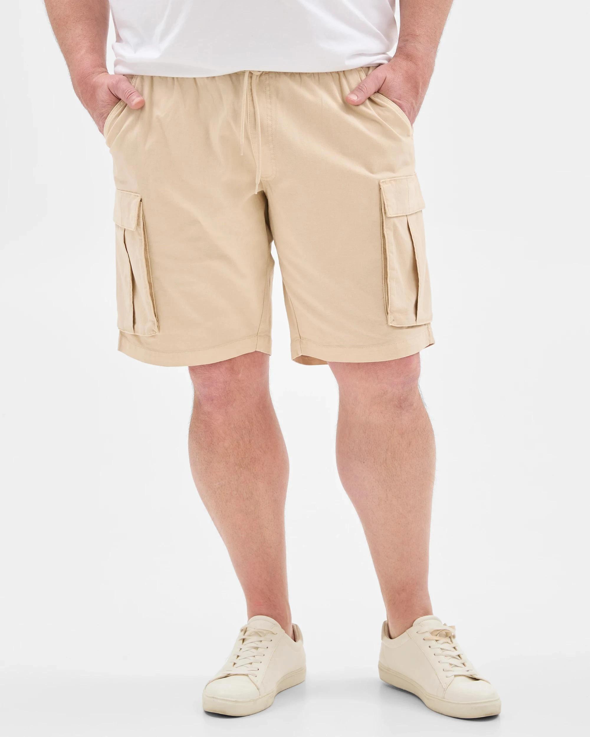 6 Target Man Plus Plus Size Australian Cotton Rich Cargo Shorts STONE, 6 of 6