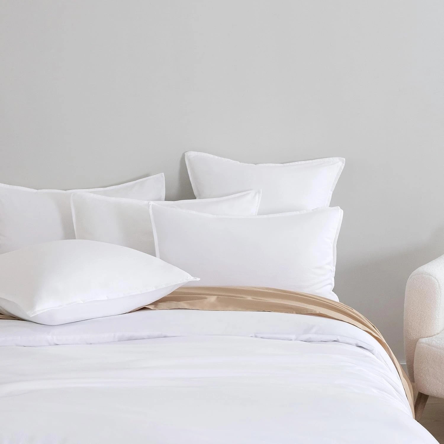 5 CleverPolly 100% Vintage Washed Microfibre Quilt Cover Set - Queen Bed - White, 5 of 7