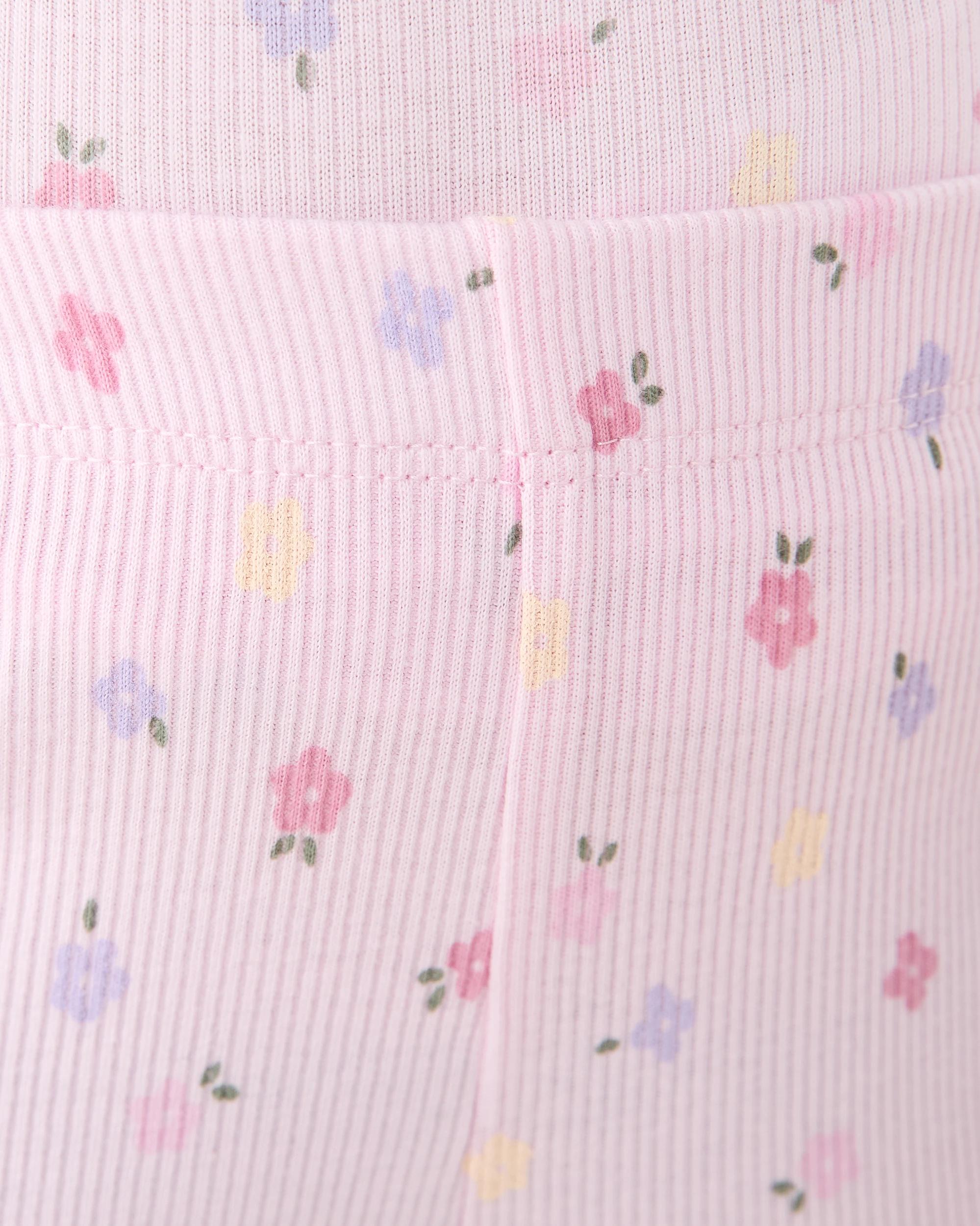 3 Rib Flare Leggings Pnk Flwrs, 3 of 6