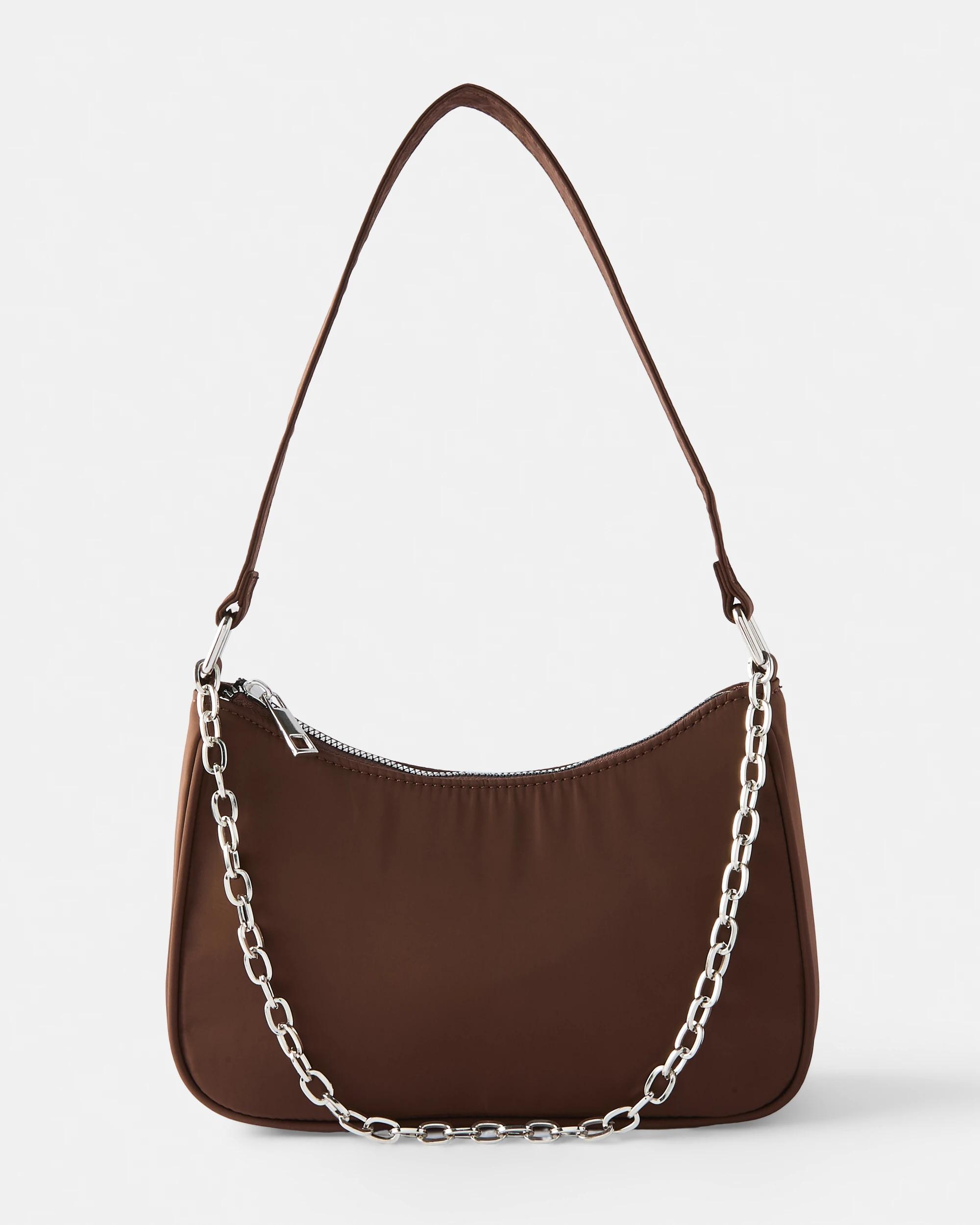 1 Nylon Shoulder Bag Deep Choc, 1 of 7