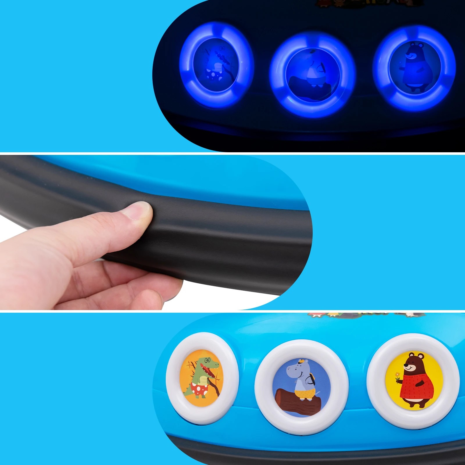 4 Costway Electric Kids Ride On Bumper Car w/Bluetooth - Blue, 4 of 5