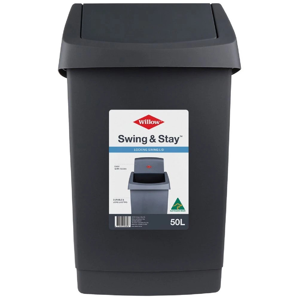 1 Willow Swing & Stay Bin 50L Charcoal, 1 of 3