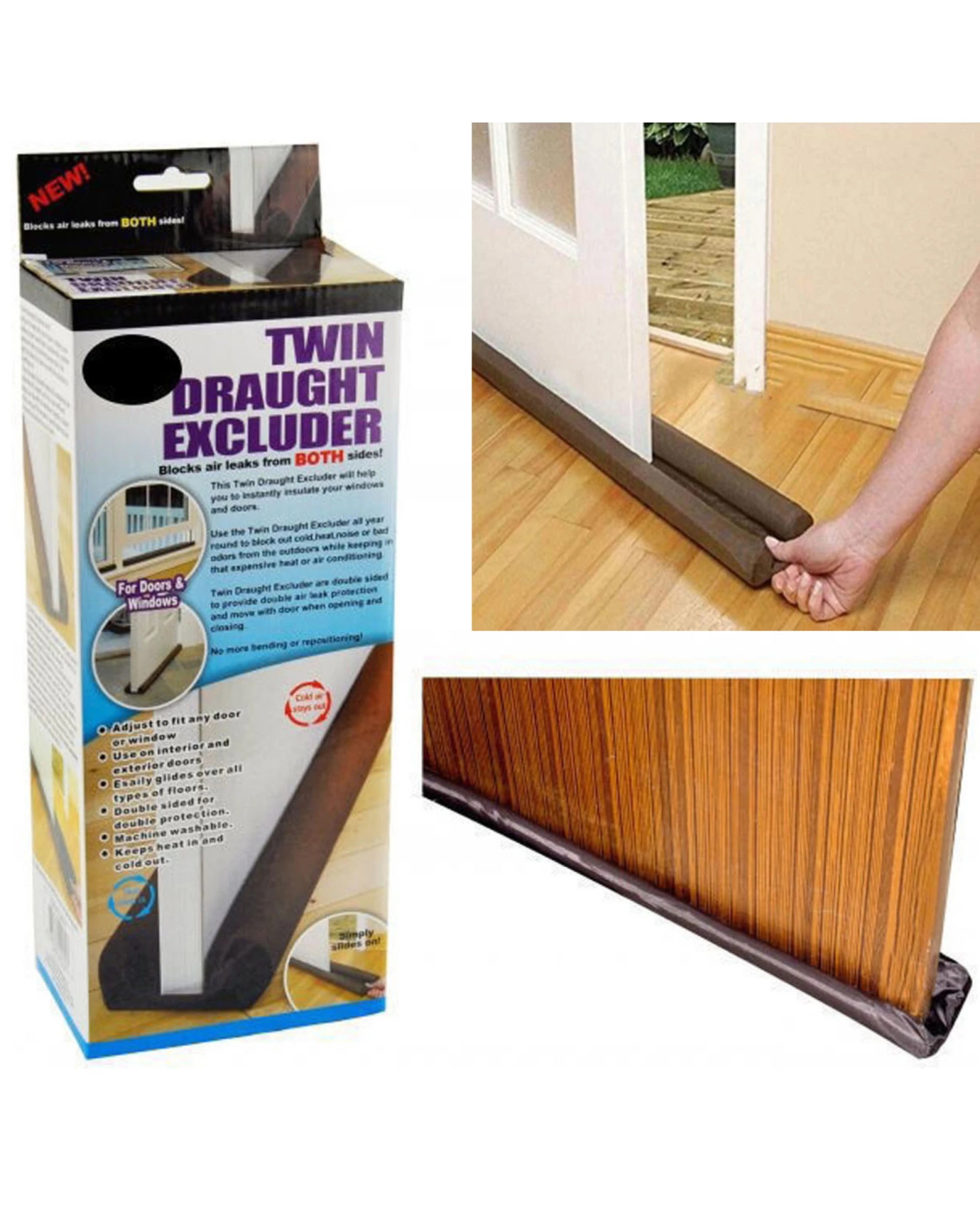 1 BR Home Flexible Door Bottom Seal Strip for Draft and Dust Protection, 1 of 6