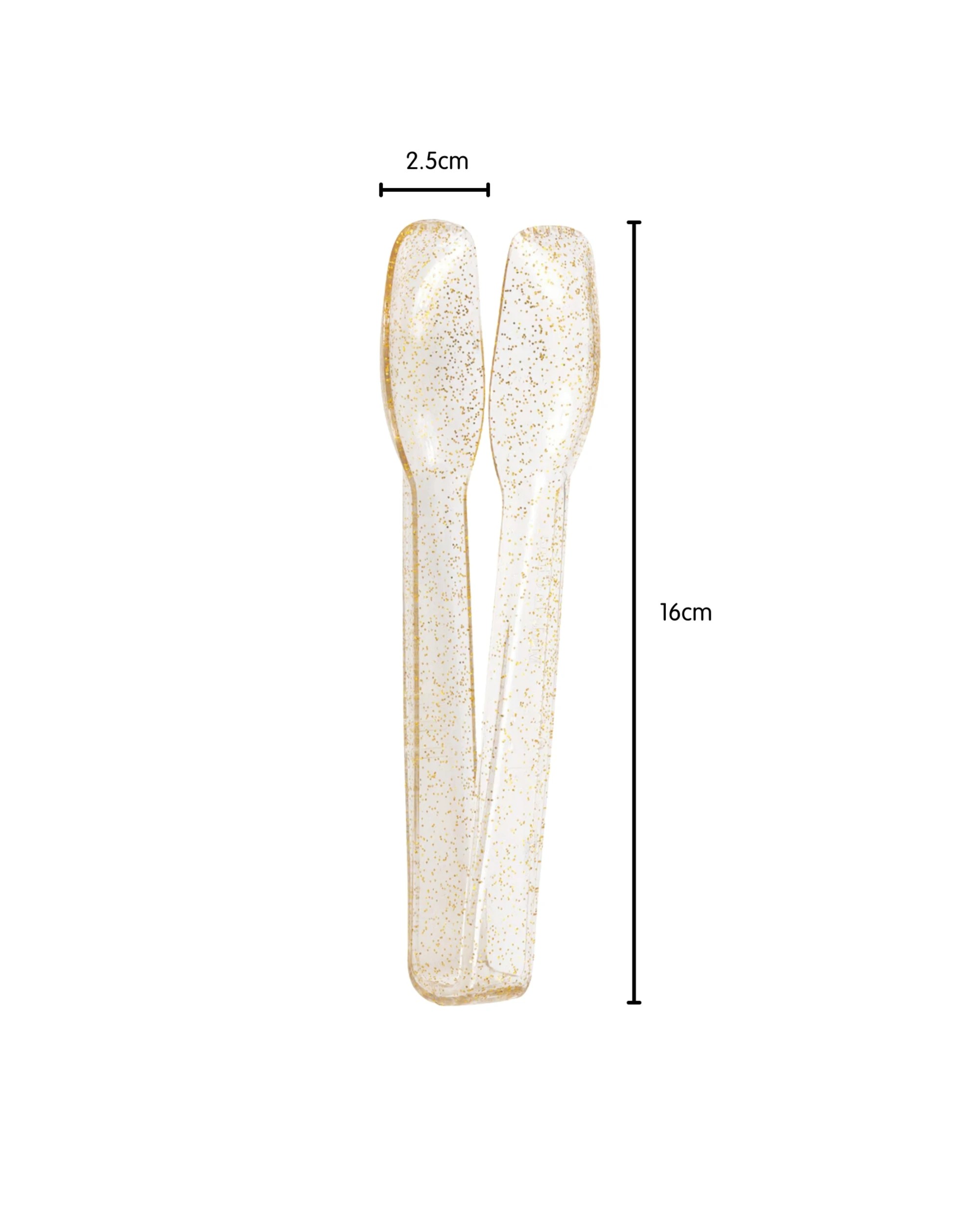 2 Unique Mini Glitter Reusable Salad Tongs Pack of 4 - Gold, 2 of 4