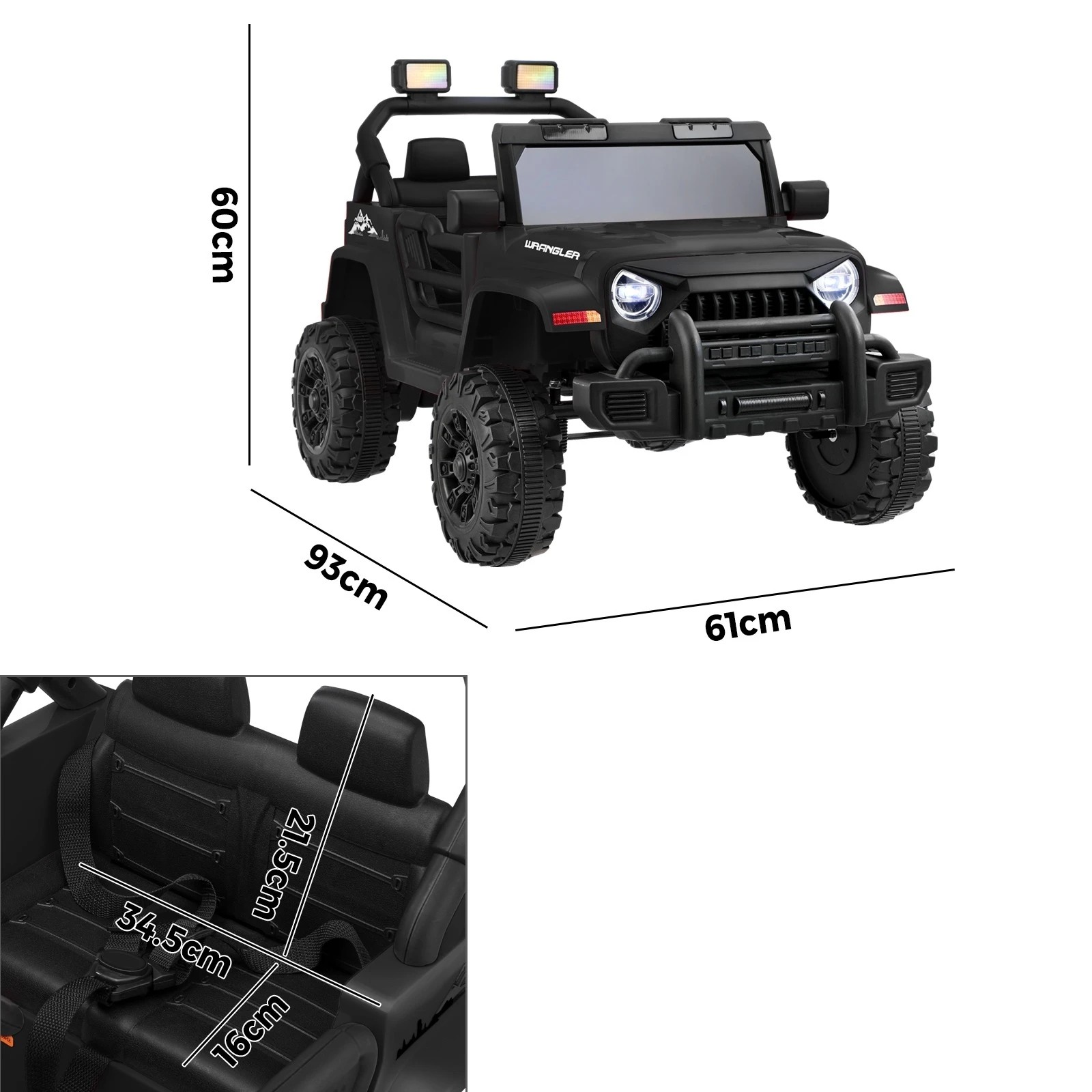 10 Mazam Kids Ride On Car Jeep 12v Electric Remote Control Toddler Toy Cars
 - Black, 10 of 10