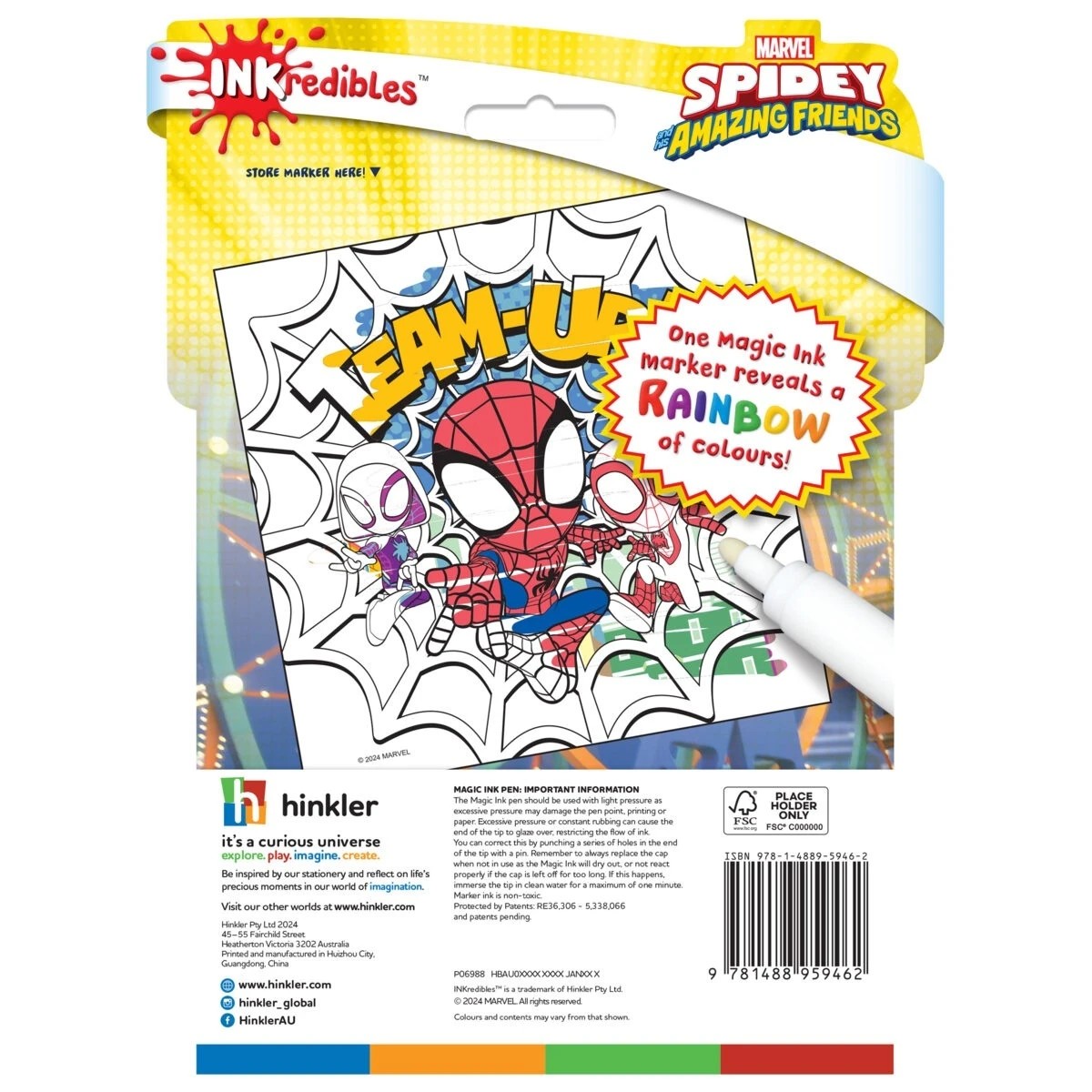 5 INKredibles Disney Junior Marvel Spidey and His Amazing Friends Magic Ink Pictures - Book, 5 of 5
