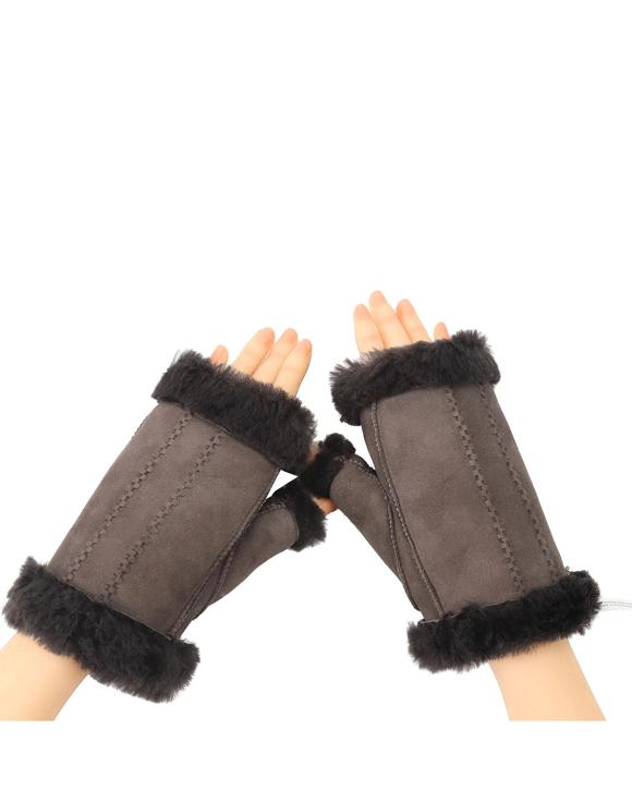 Australian Shepherd UGG Fluffy Fingerless Mittens