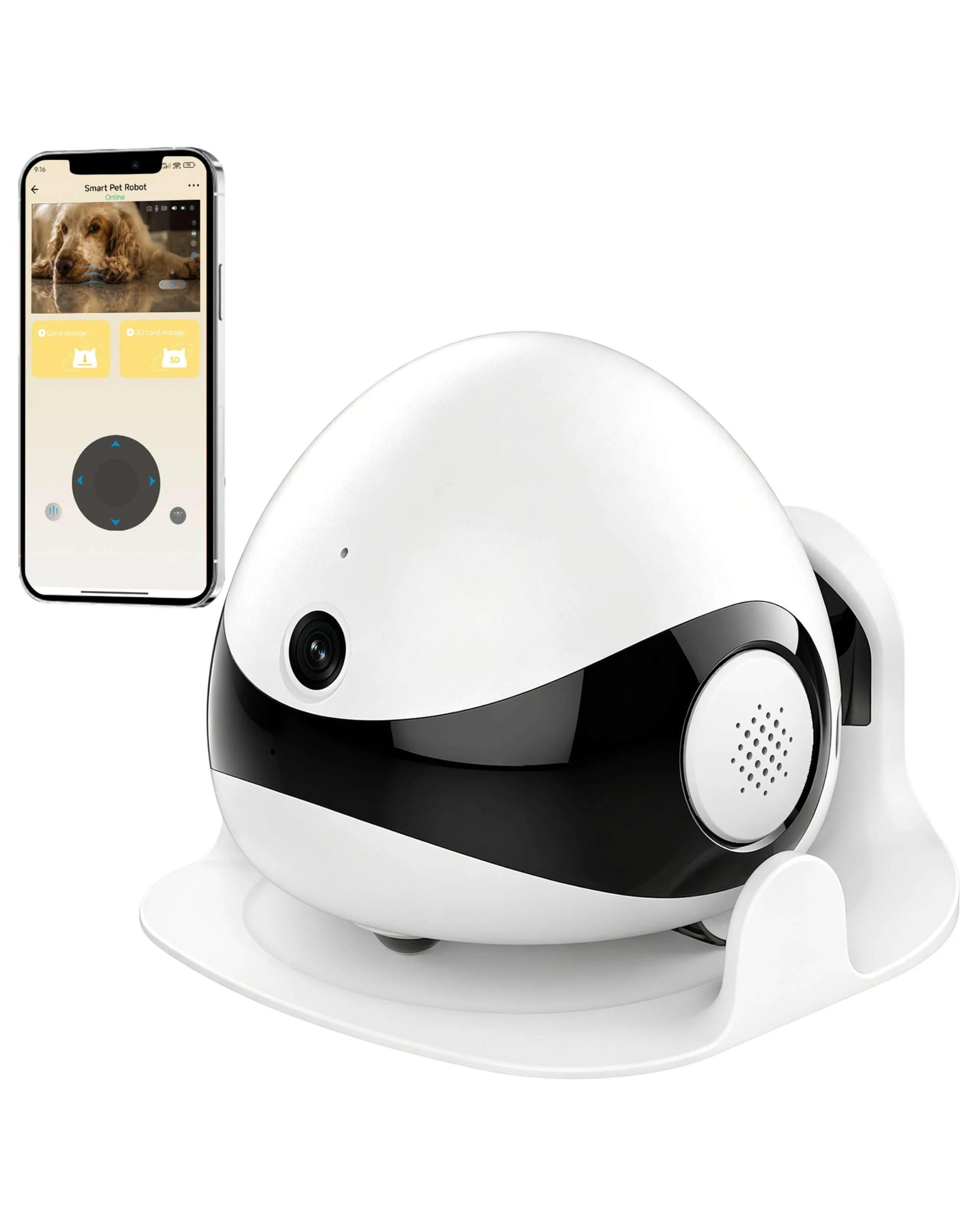 1 Advwin Pet Camera Robot Indoor Security Camera 2.4G & 5G Auto-Recharge Two-Way Talk Night Vision, 1 of 7
