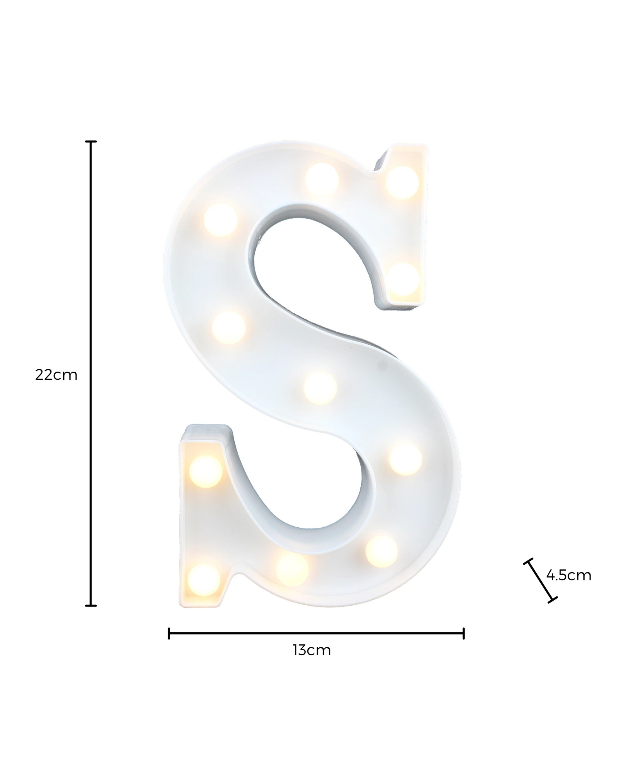 3 Party Maker LED Light Up Letter S White, 3 of 3