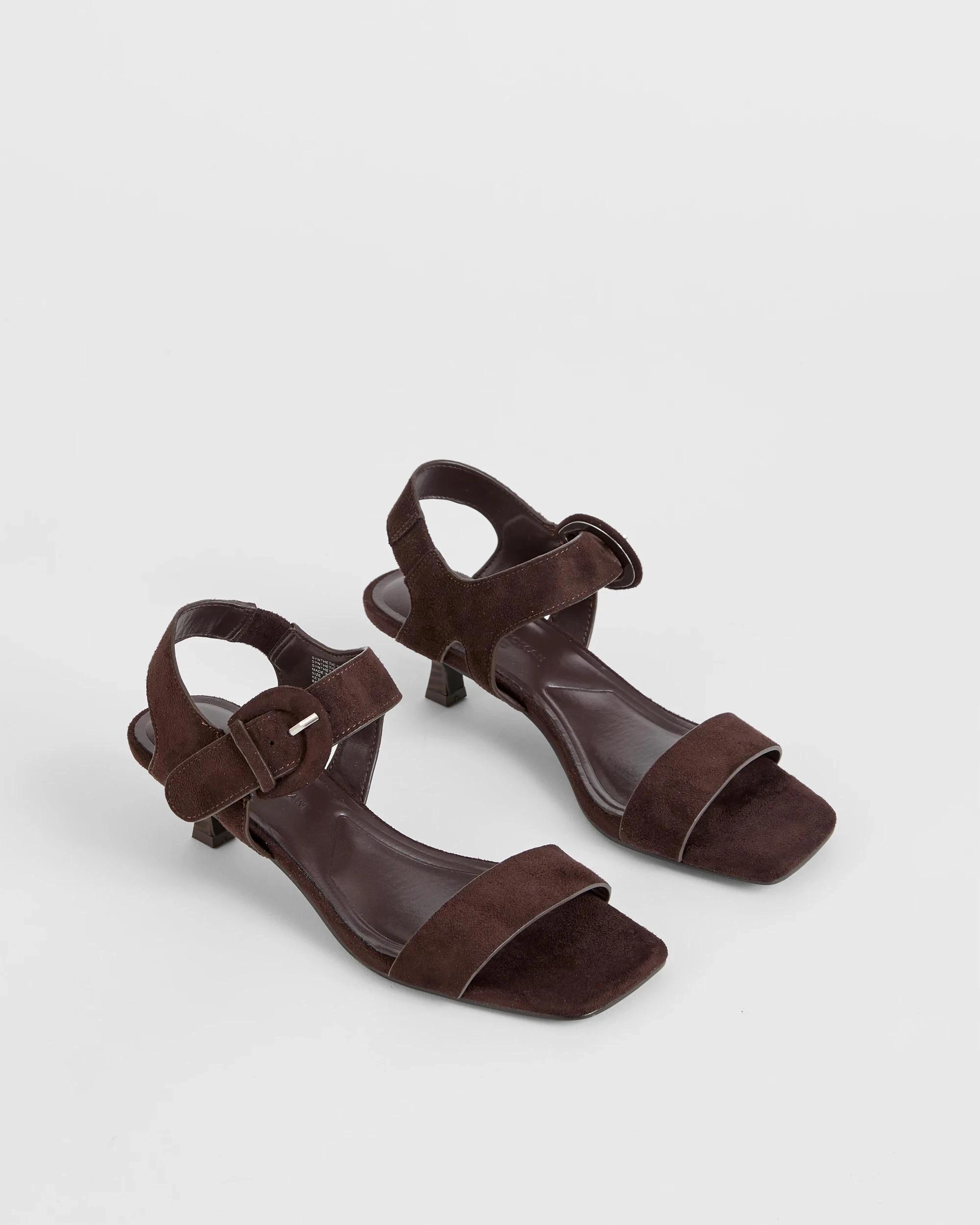 3 Target Woman Double Strap Buckled Low Heeled Sandal - Patra BROWN FX, 3 of 3