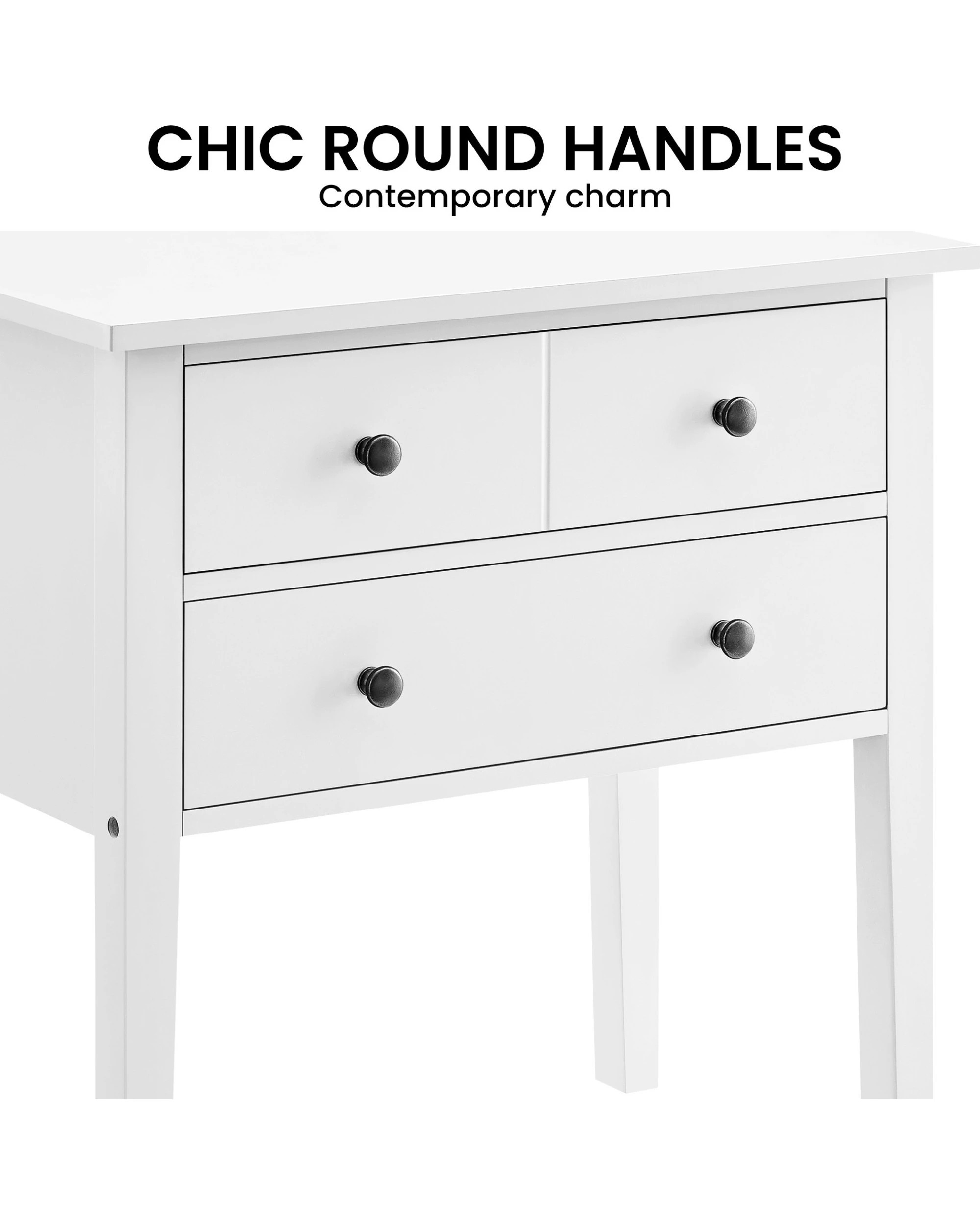 7 Sarantino Sven Bedside Table Night Stand - White, 7 of 9