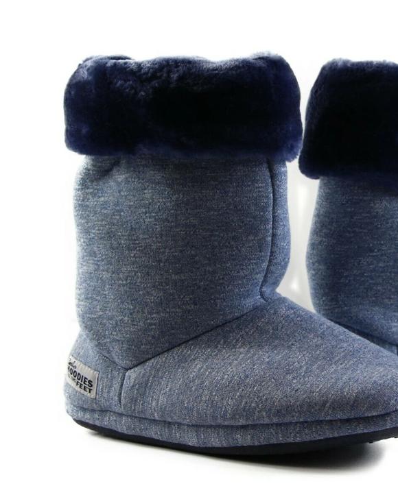 Grosby Womens Hoodies Boots Plush Fluffy Slippers