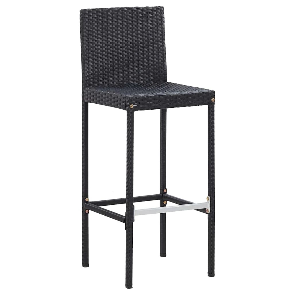 2 Vidaxl 7 Piece Outdoor Bar Set With Cushions Poly Rattan - Black, 2 of 8