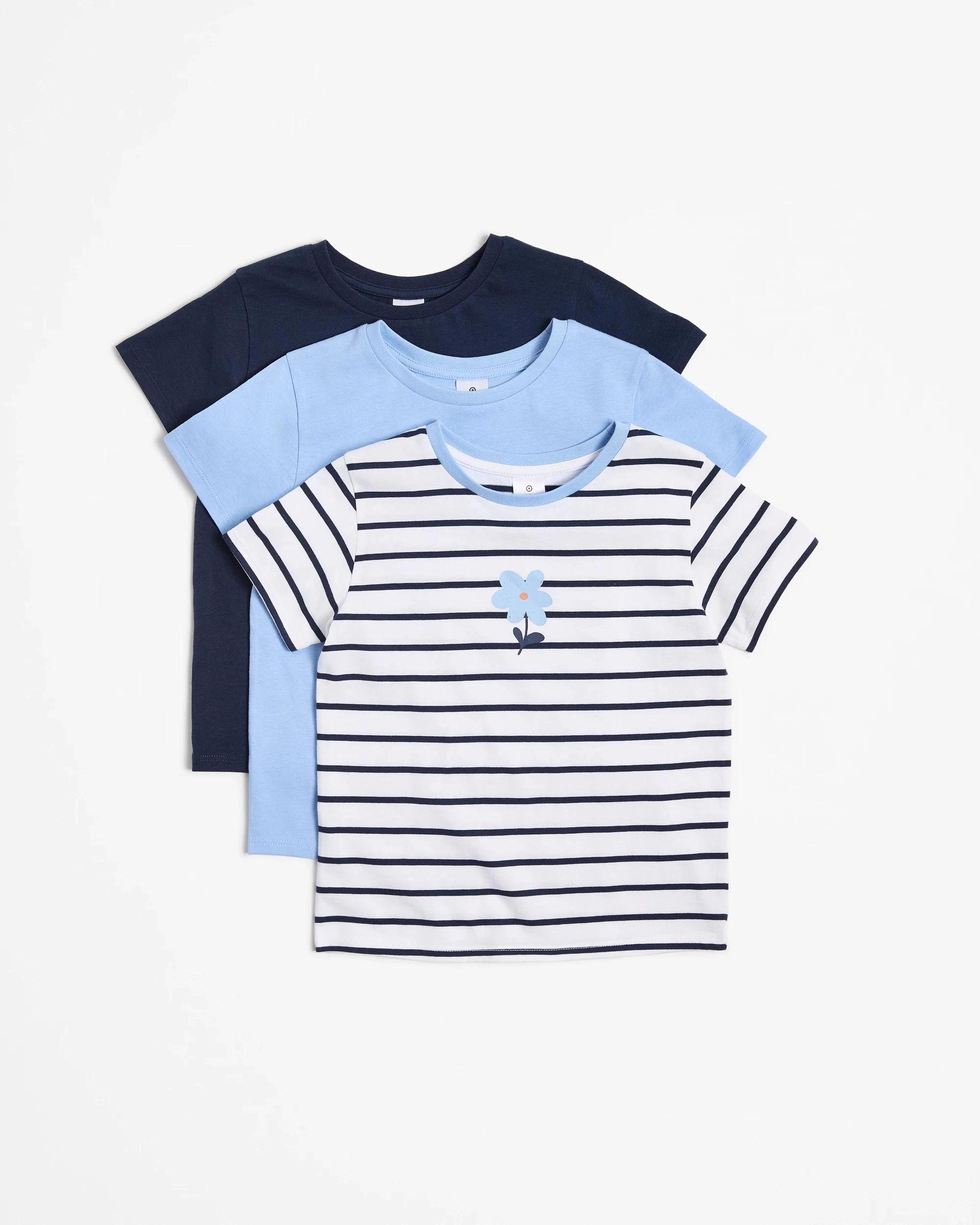 1 Target Kids Australian Cotton T-shirt 3 Pack BLUE / MULTI, 1 of 8