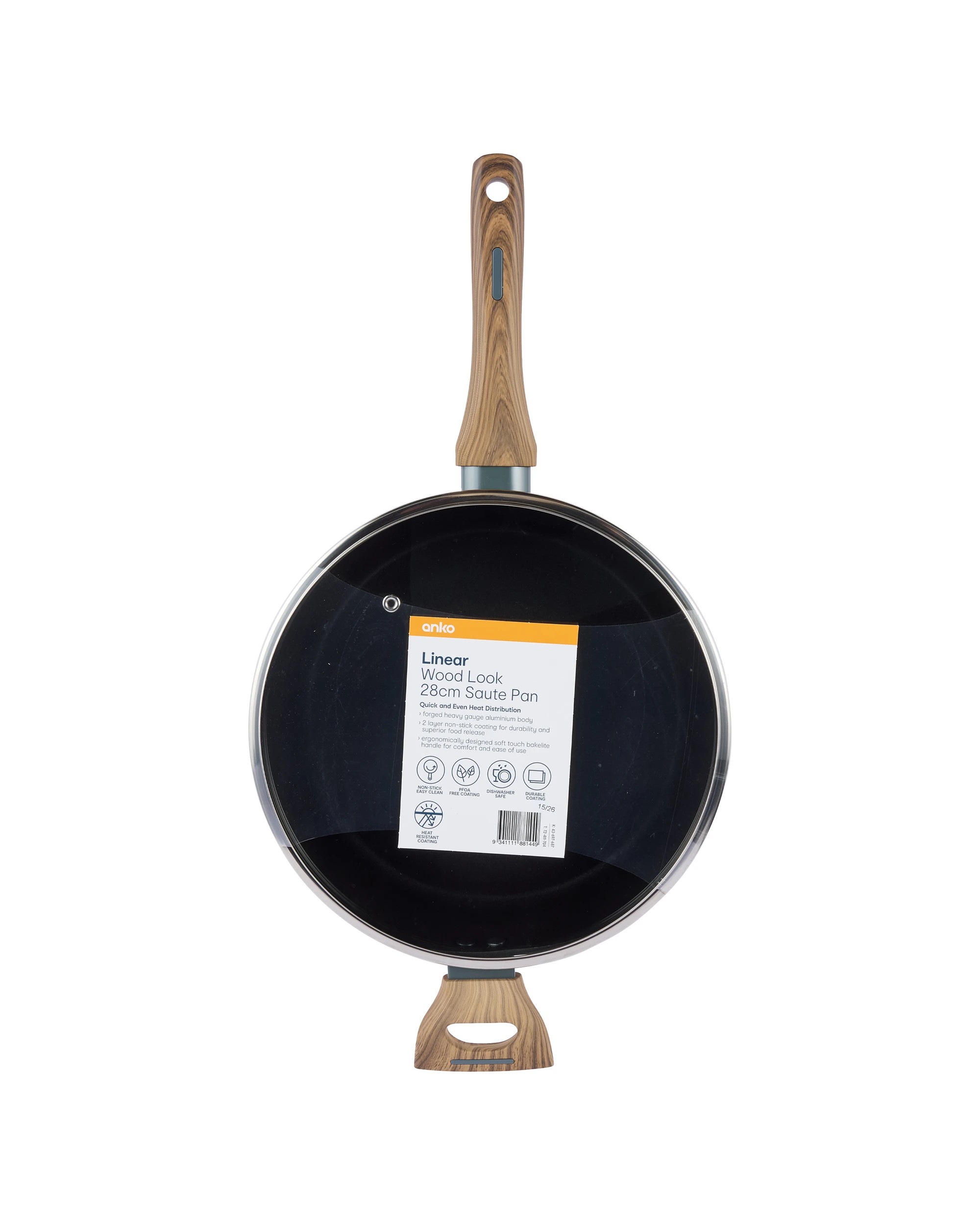 6 28cm Linear Saute Pan - Wood Look, 6 of 6