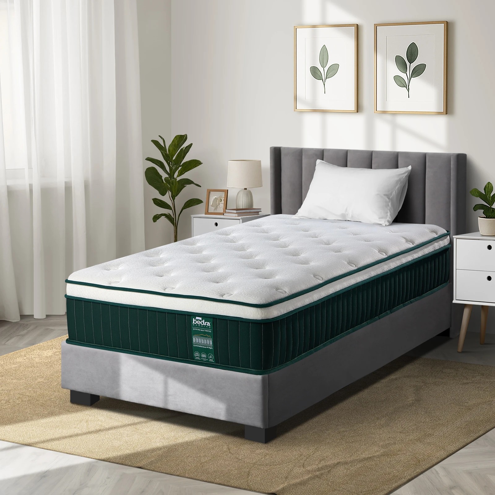 3 Bedra Bedding King Single Mattress Pocket Spring Cool Gel Foam Medium Firm Euro Top - Multi, 3 of 3