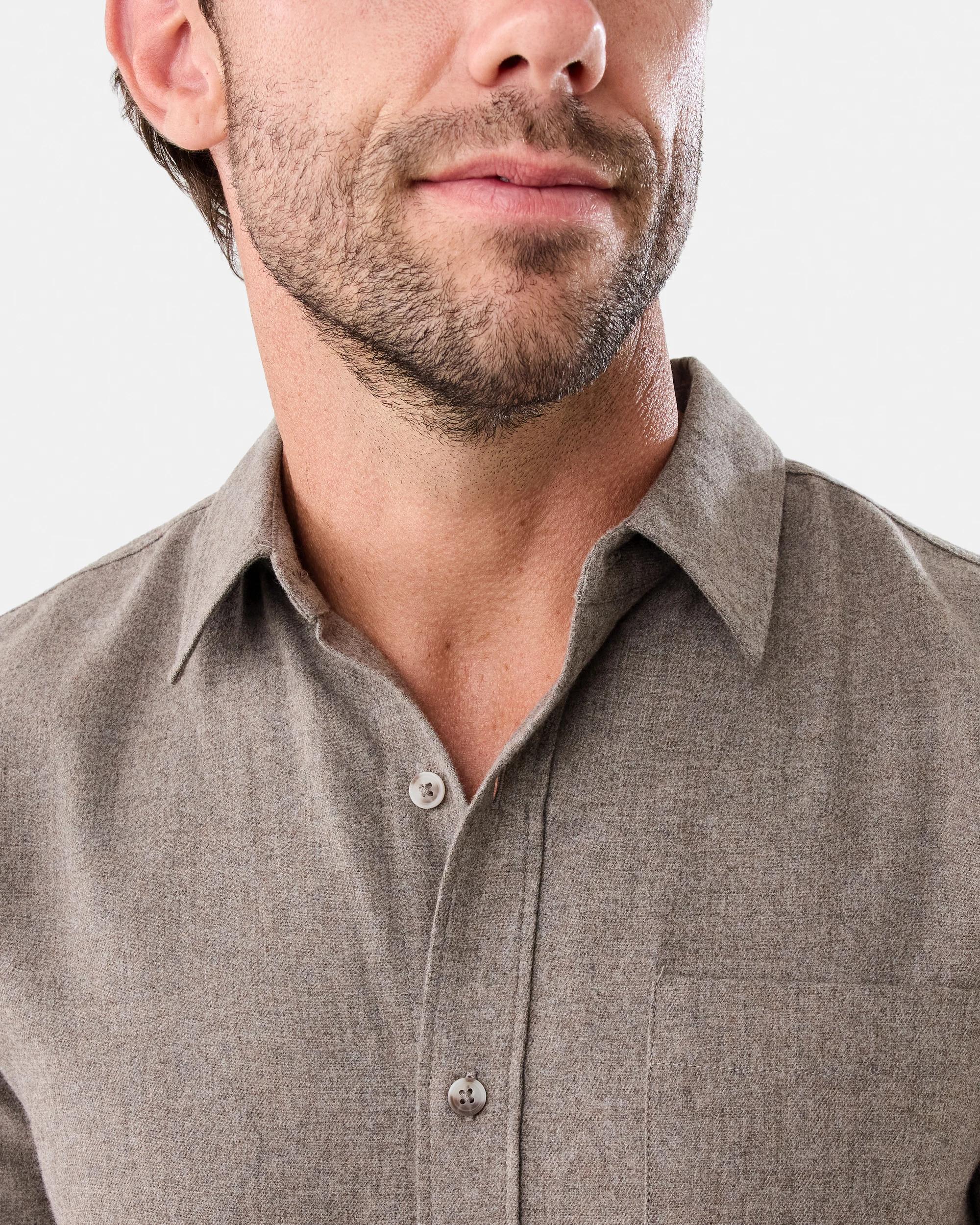 5 Long Sleeve Brushed Shirt Brn Melnge, 5 of 8