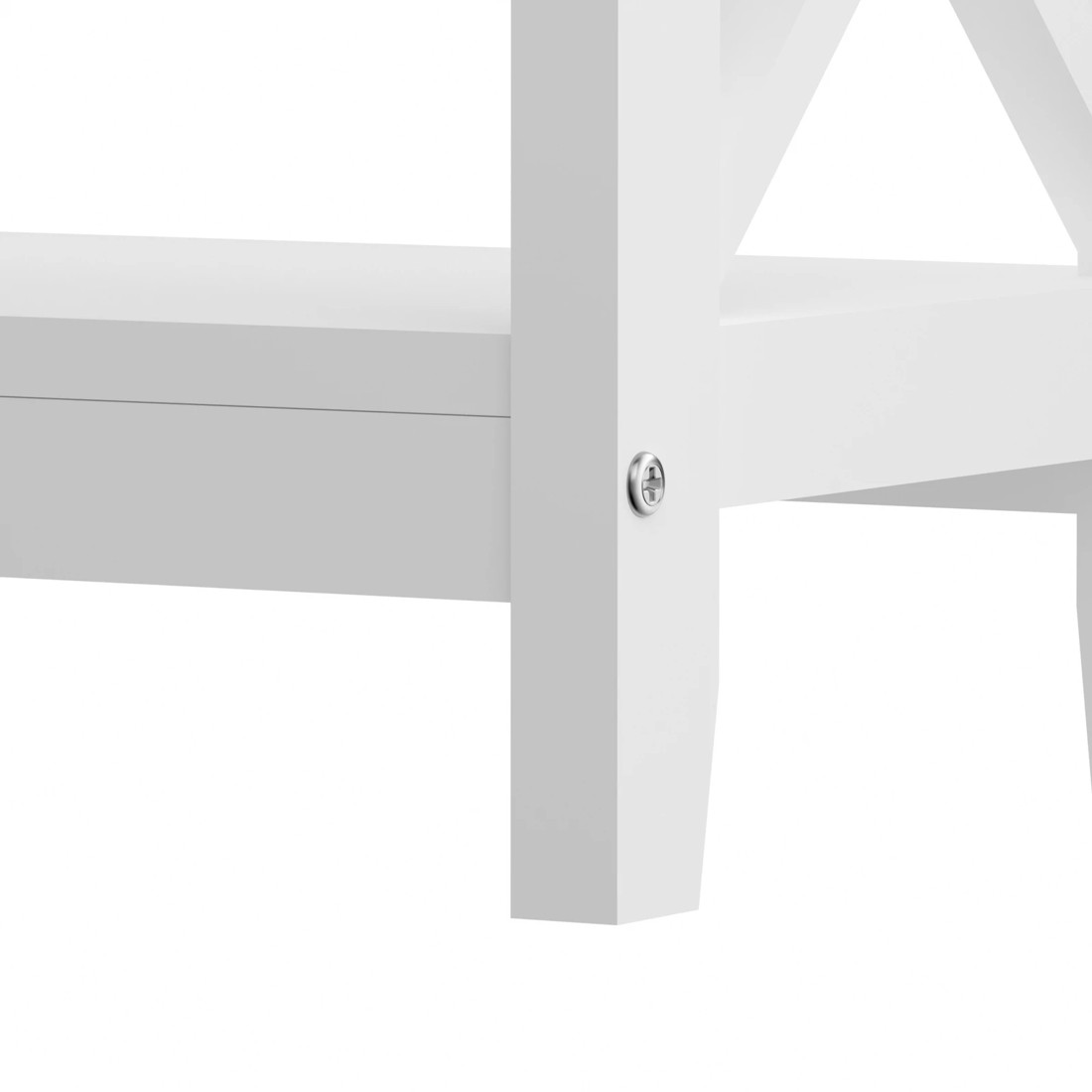 8 Oikiture 3-tier Console Table X-design Wood Sofa Table Hall Side Entry
 - White, 8 of 10