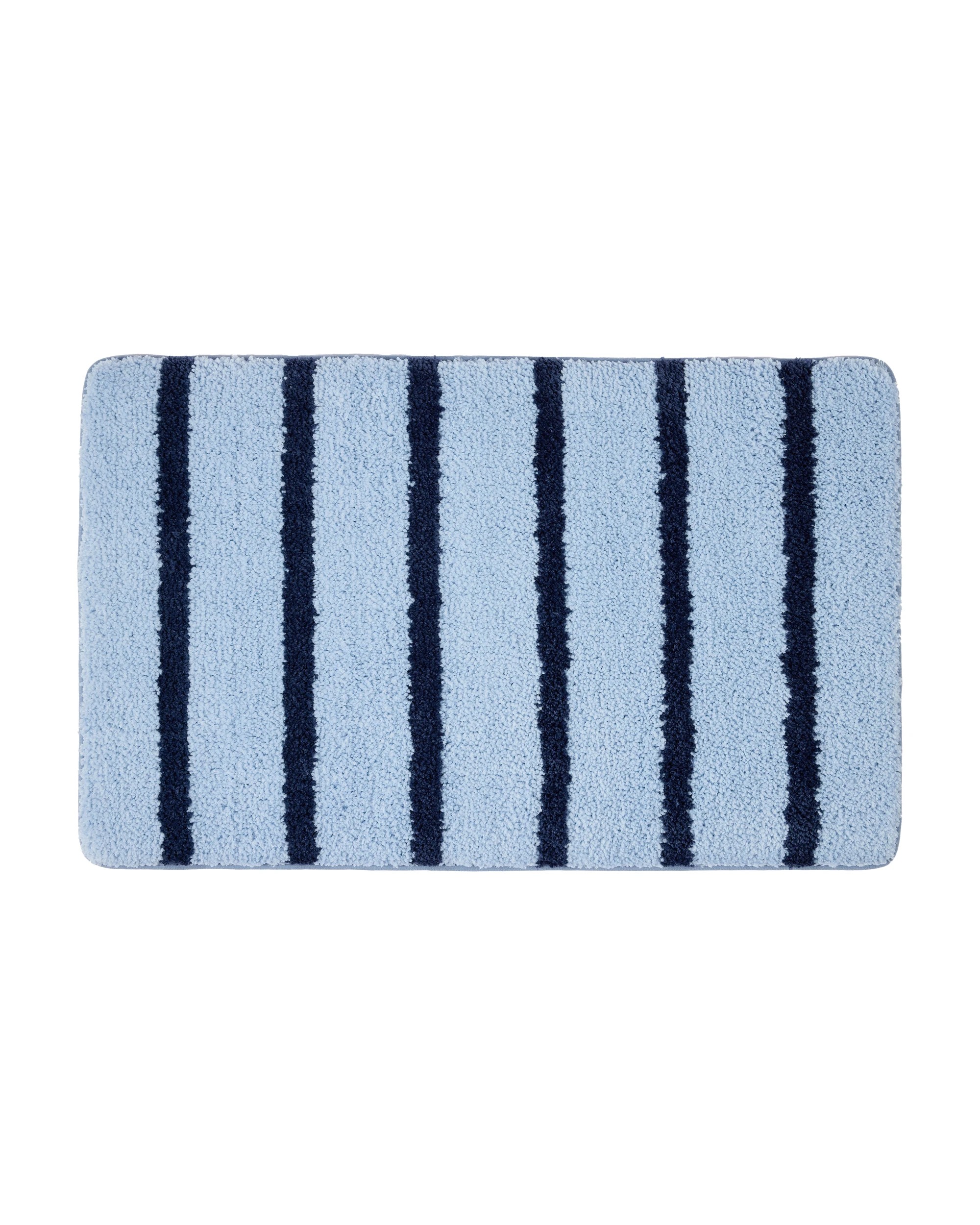 1 Memory Foam Bath Mat - Blue Stripe, 1 of 5