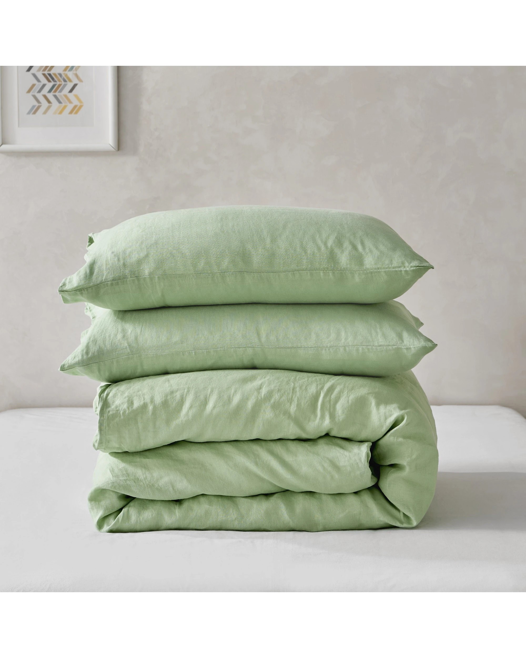 4 Natural Home 100% European Flax Linen Quilt Cover Set - King Bed - Sage, 4 of 10