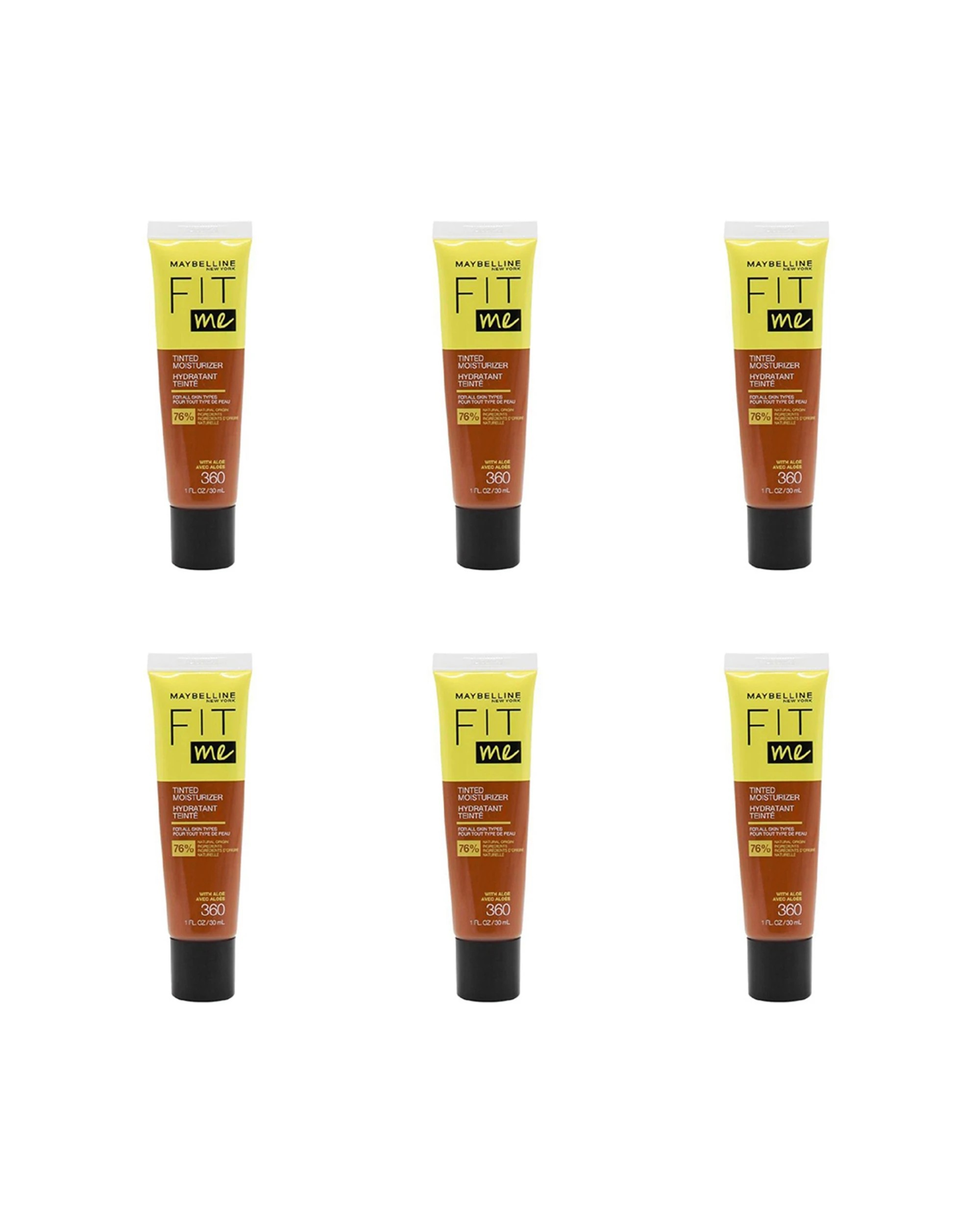 1 Maybelline 6PK 30ml Fit Me Tinted Moisturizer Aloe Lightweight Breathable 360 - Brown, 1 of 3