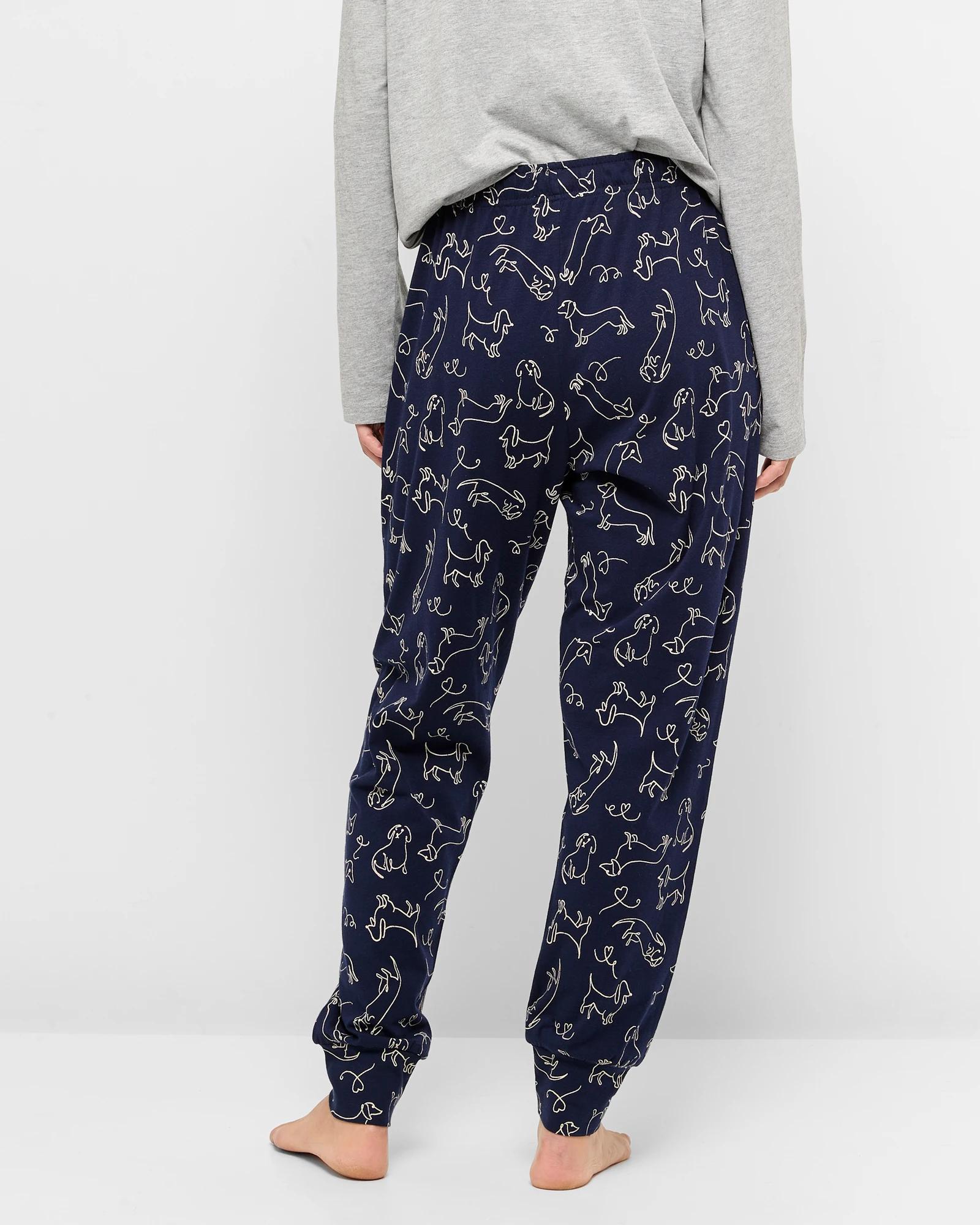 4 Target Australian Cotton Printed Sleep Jogger Pants NAVY SQUIGGLE DOG, 4 of 5
