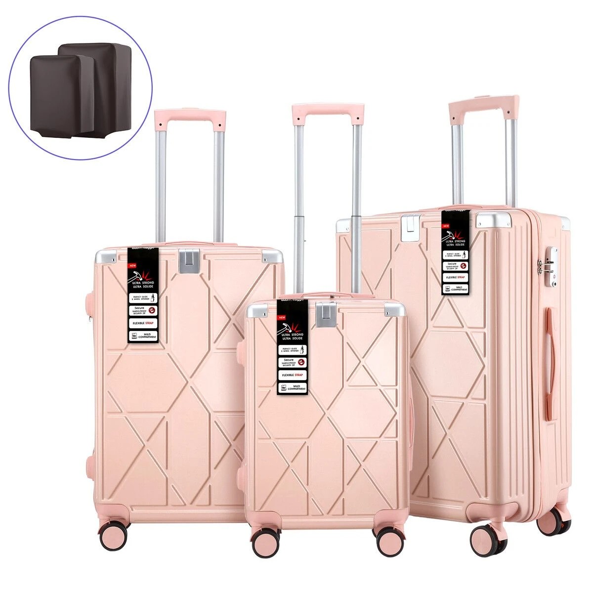 2 Buon Viaggio 3 Piece Luggage Suitcase Set Carry On Traveller Bag, 2 of 4
