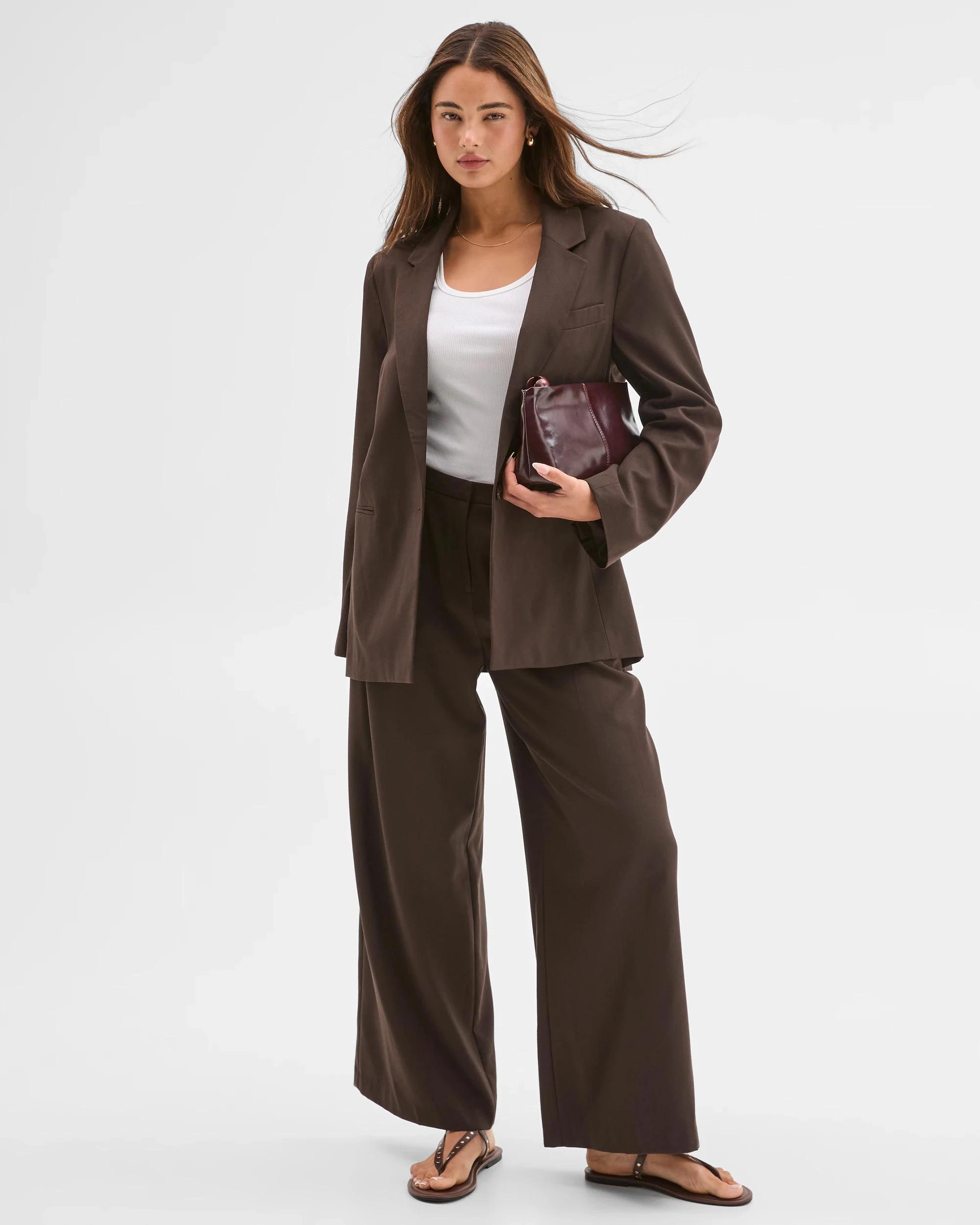 2 Lily Loves Oversized Blazer CHOCOLATE BROWN, 2 of 9