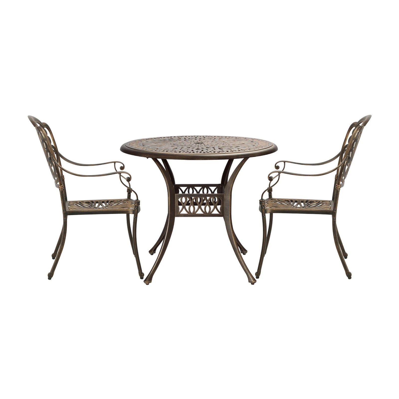7 Livsip Outdoor Dining Chairs 3 Piece Bistro Set Cast Aluminium Patio Furniture
 - Bronze, 7 of 10