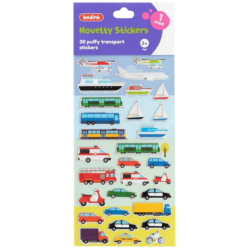1 Kadink Puffy Sticker Sheet Transport Design, 1 of 1