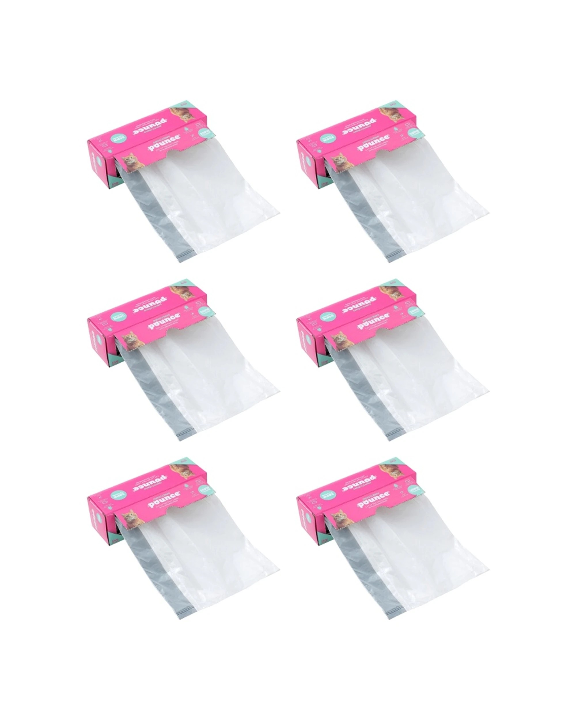 1 Paws & Claws 6x 20pc Pounce Pet Cat Litter Tray Liner Drawstring 72x30cm - Clear, 1 of 5