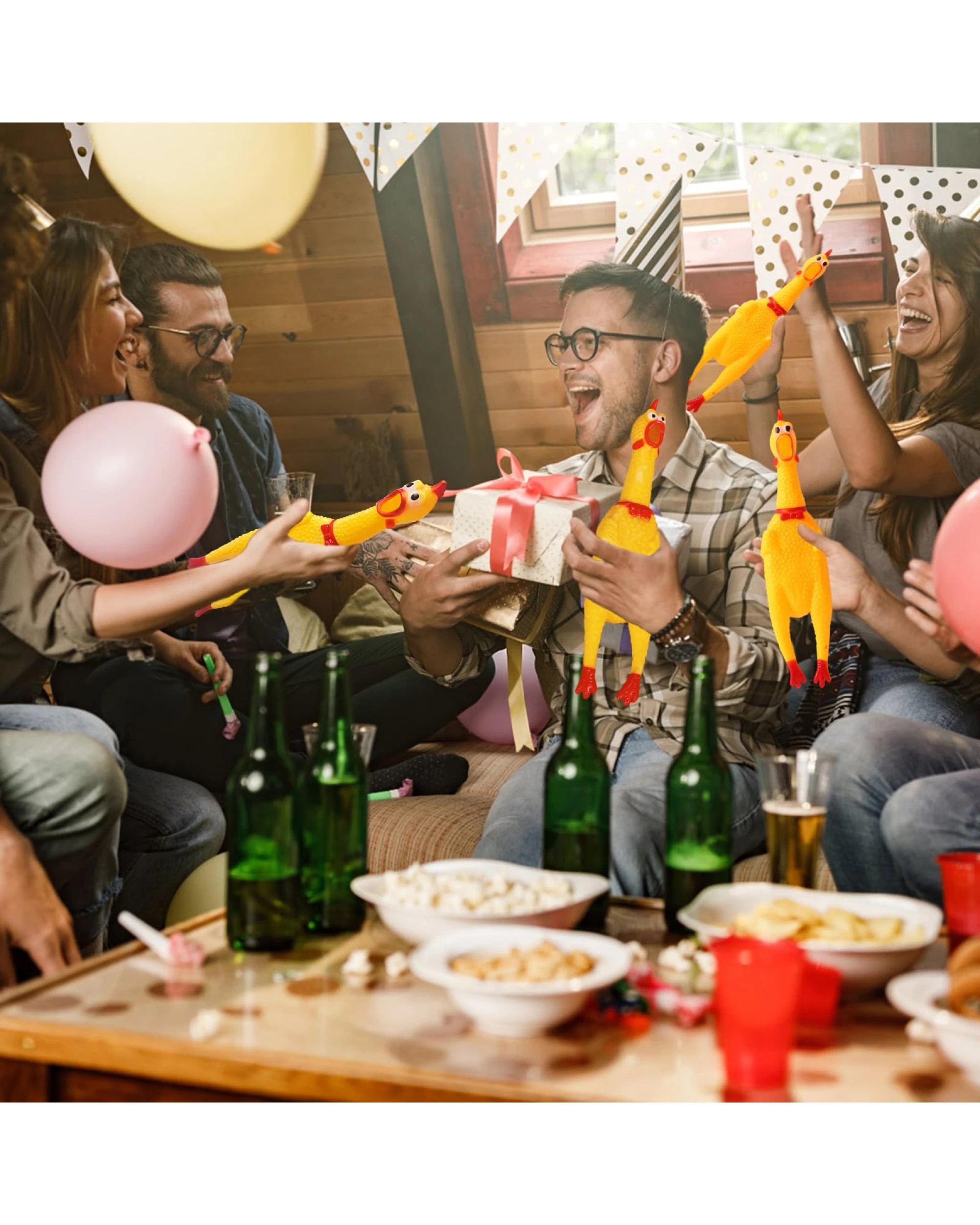 2 BR Pets 3-Pack Squeaky Chicken Dog Chew Toys with Squeezing Sound, 2 of 5