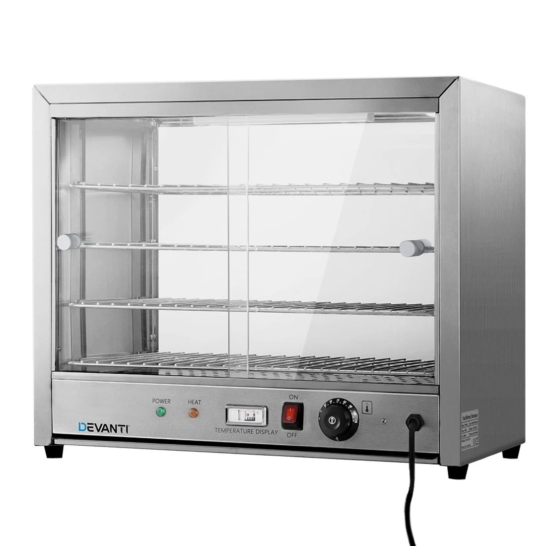 1 Devanti Commercial Food Warmer Hot Display Showcase Cabinet 64cm - Silver, 1 of 4