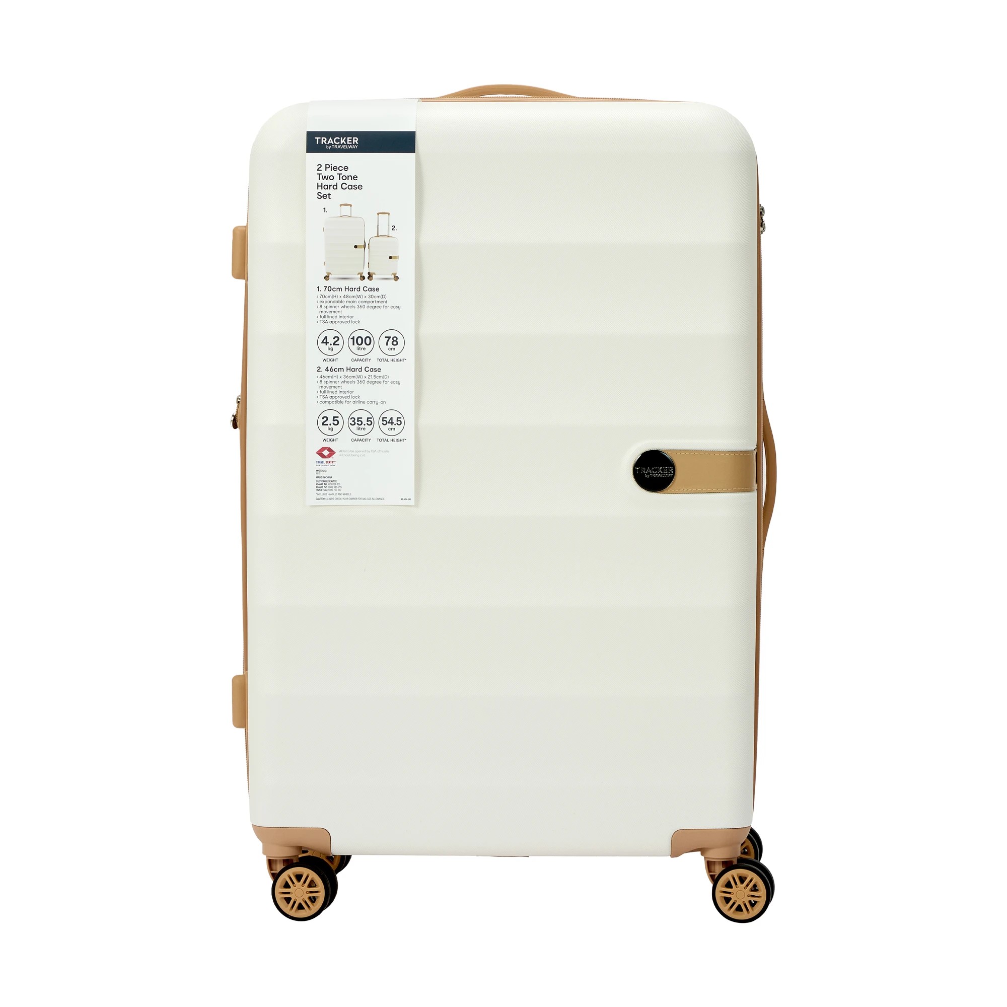 8 2 Piece Two Tone Hard Case Set - Cream, 8 of 8