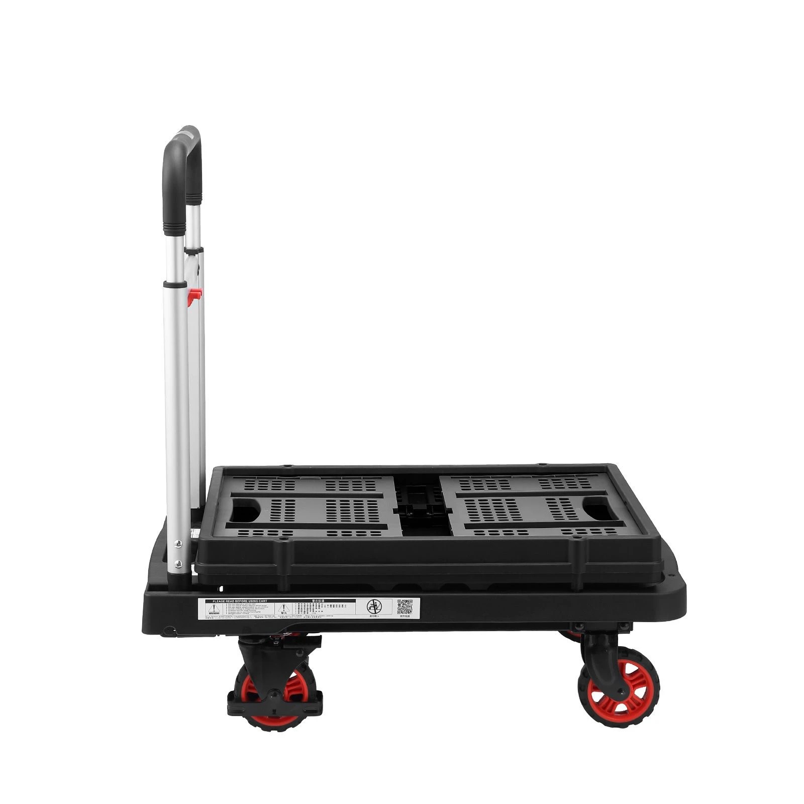 Ausway 150kg Folding Platform Trolley with Basket Portable Flatbed ...