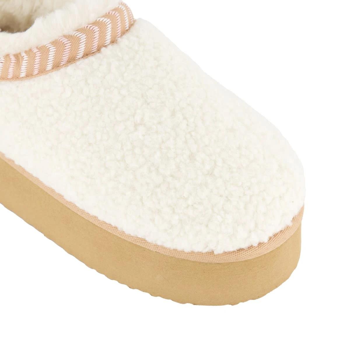 3 Scuff Platform Trim Slippers Snw White, 3 of 3