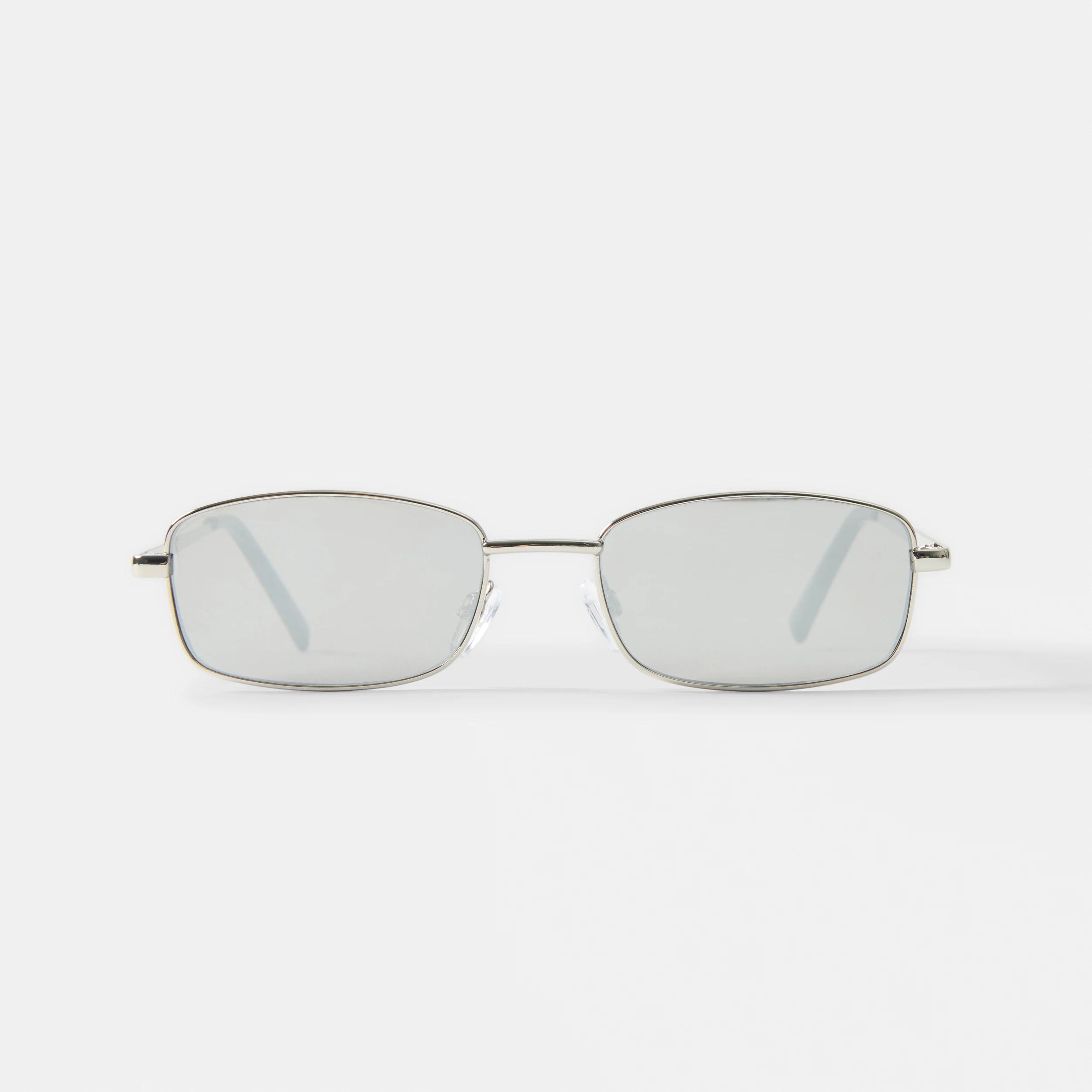 1 Rectangle Metal Sunglasses Silver, 1 of 6