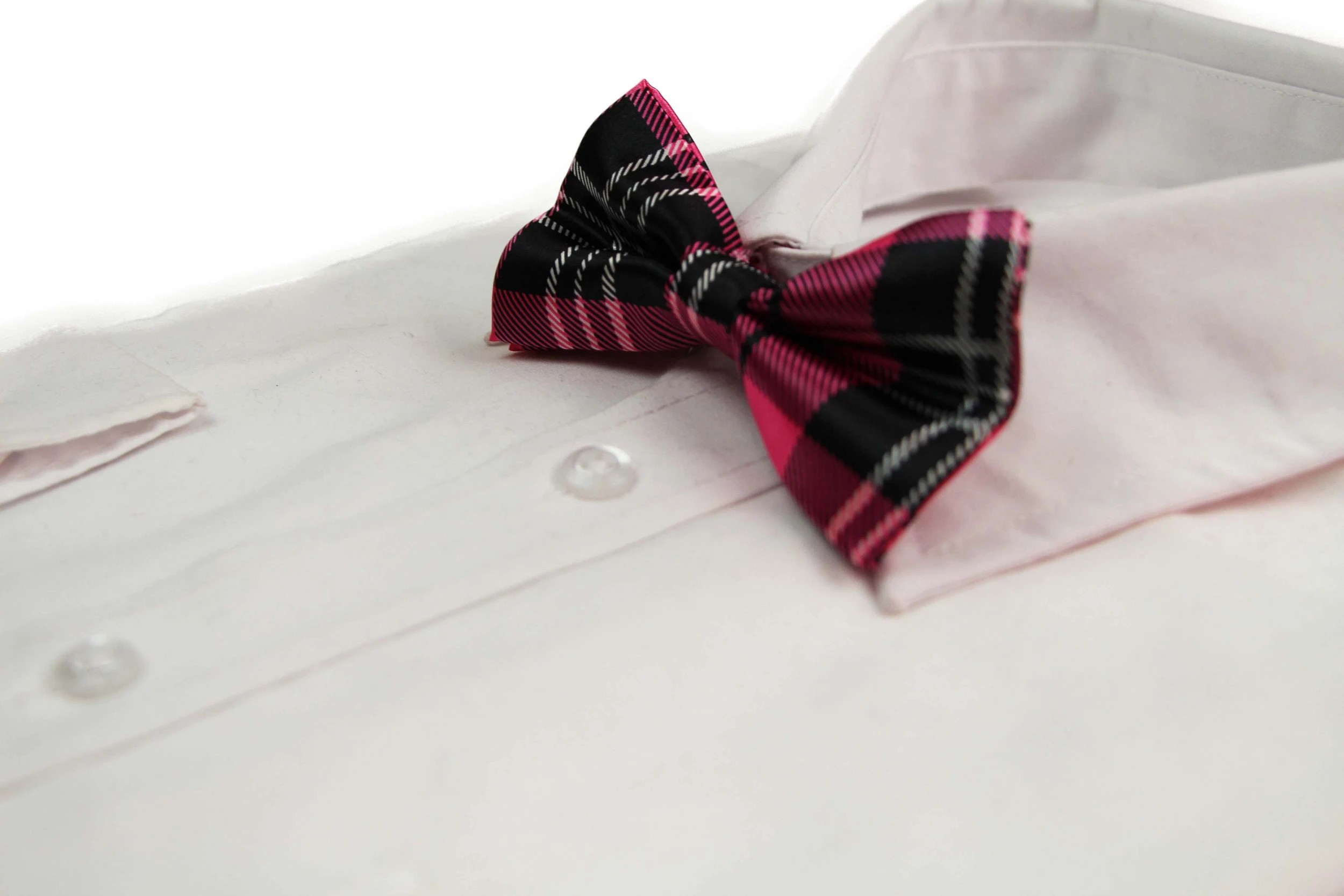 1 Zasel Mens Pink Tarten Plaid Patterned Bow Tie - Multi, 1 of 7
