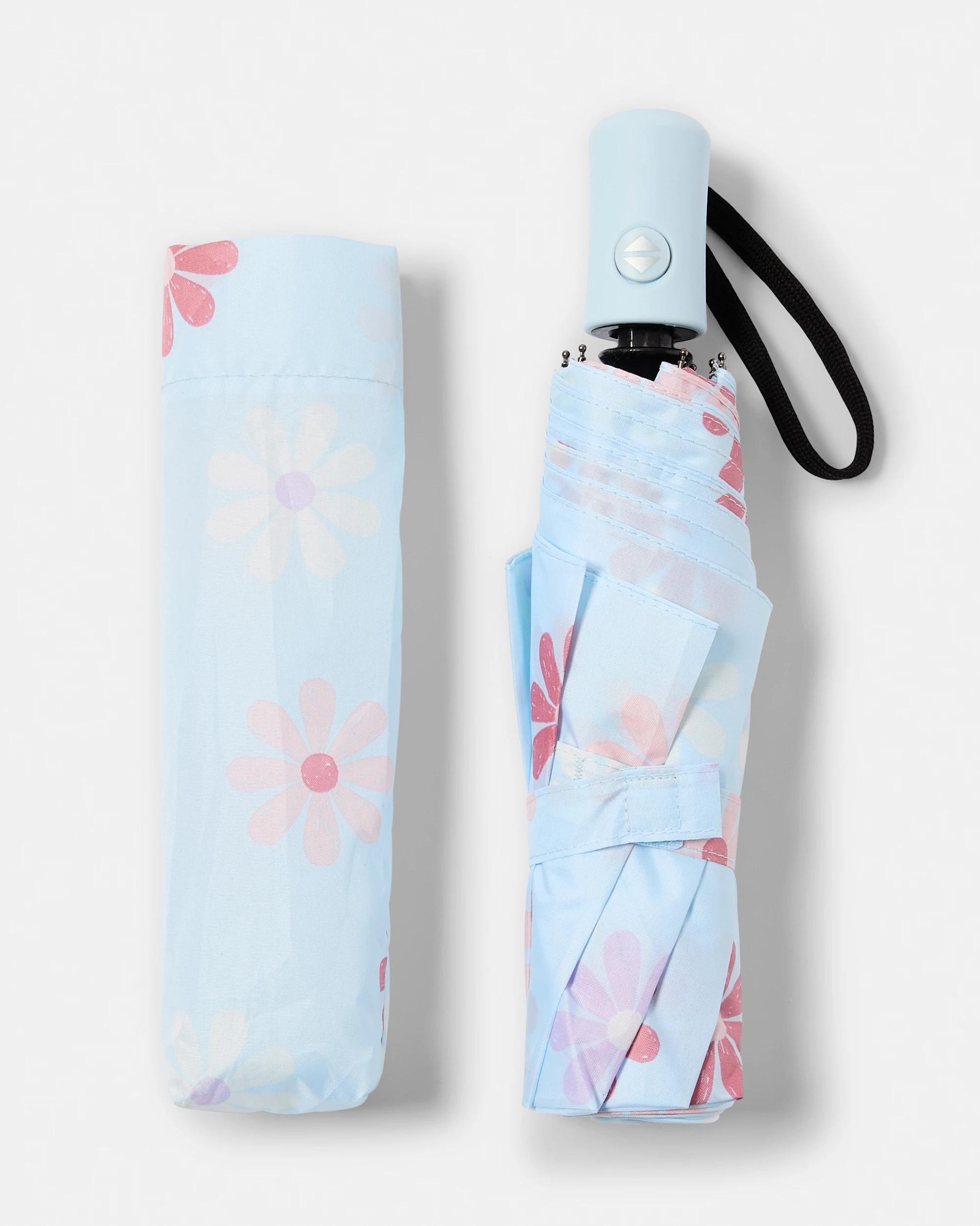 4 Collapsible Umbrella Blue Daisy, 4 of 5