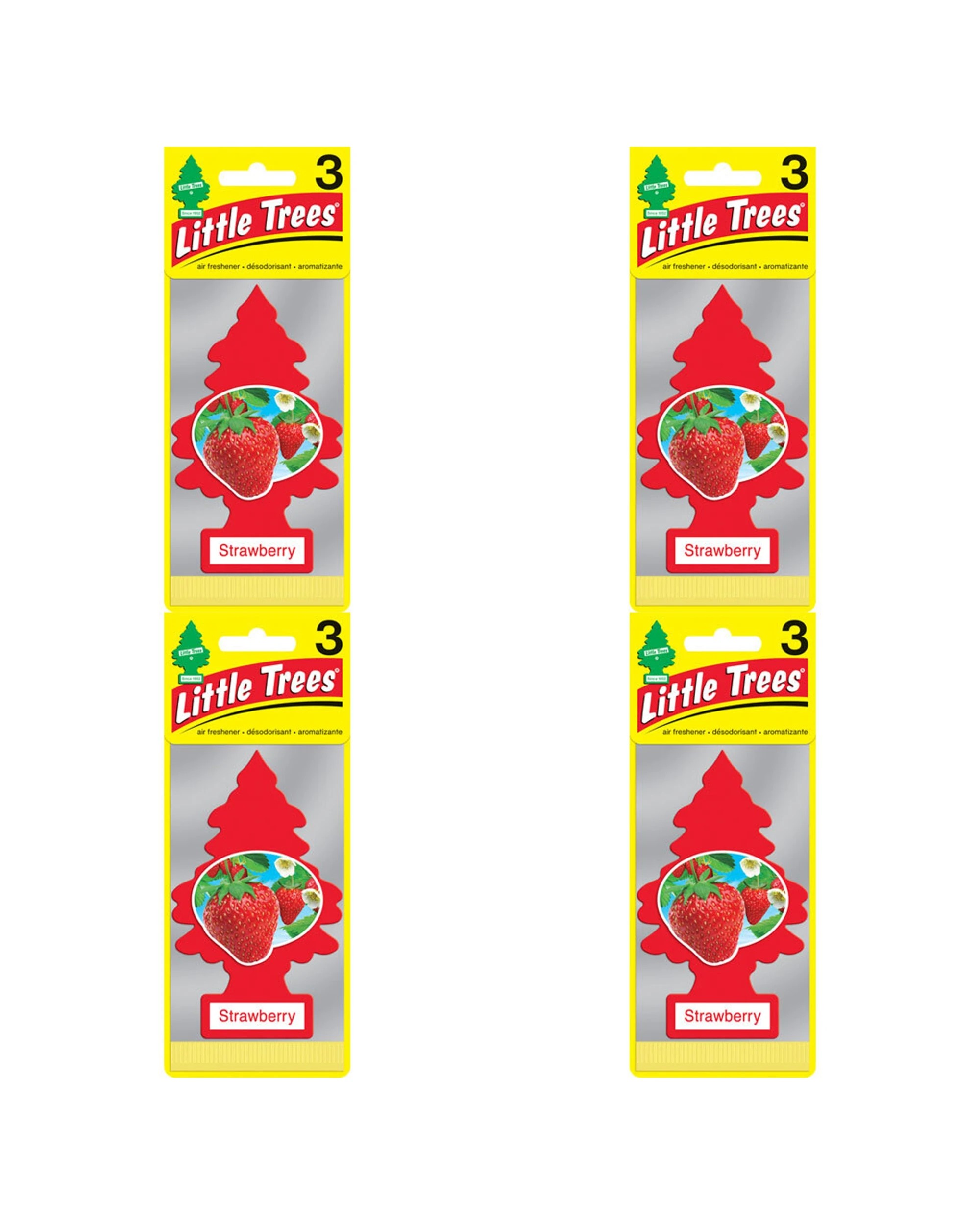 1 Little Trees 4 Pack 3 Pack Strawberry Car Air Freshener Long-Lasting - Red, 1 of 1