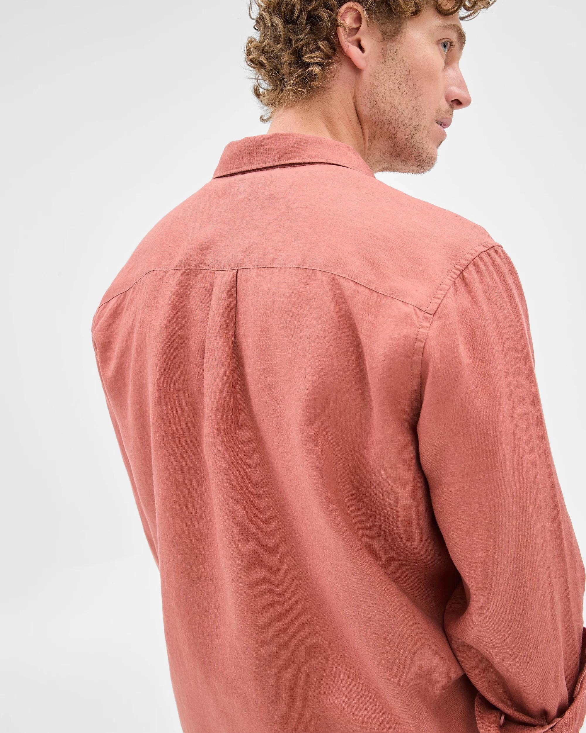 4 Target European Linen Long Sleeve Shirt BRICK, 4 of 8