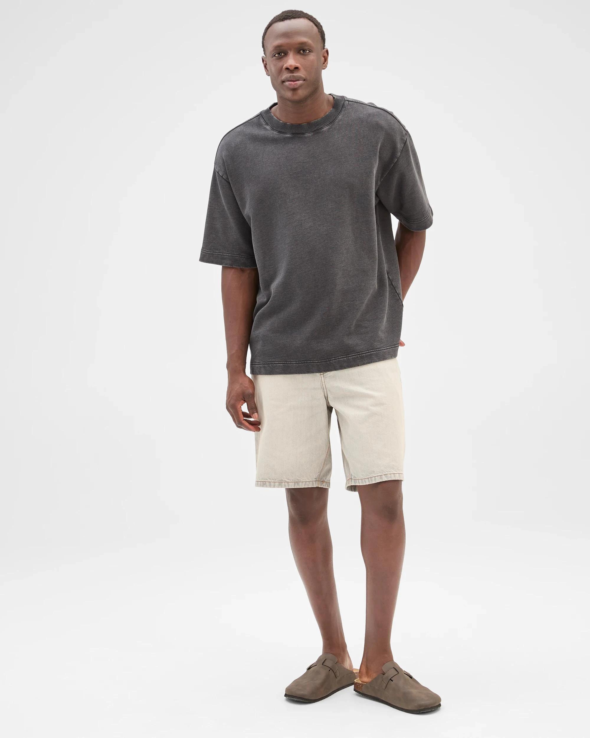 1 Commons Australian Cotton Fleece T-Shirt WORN BLACK, 1 of 6