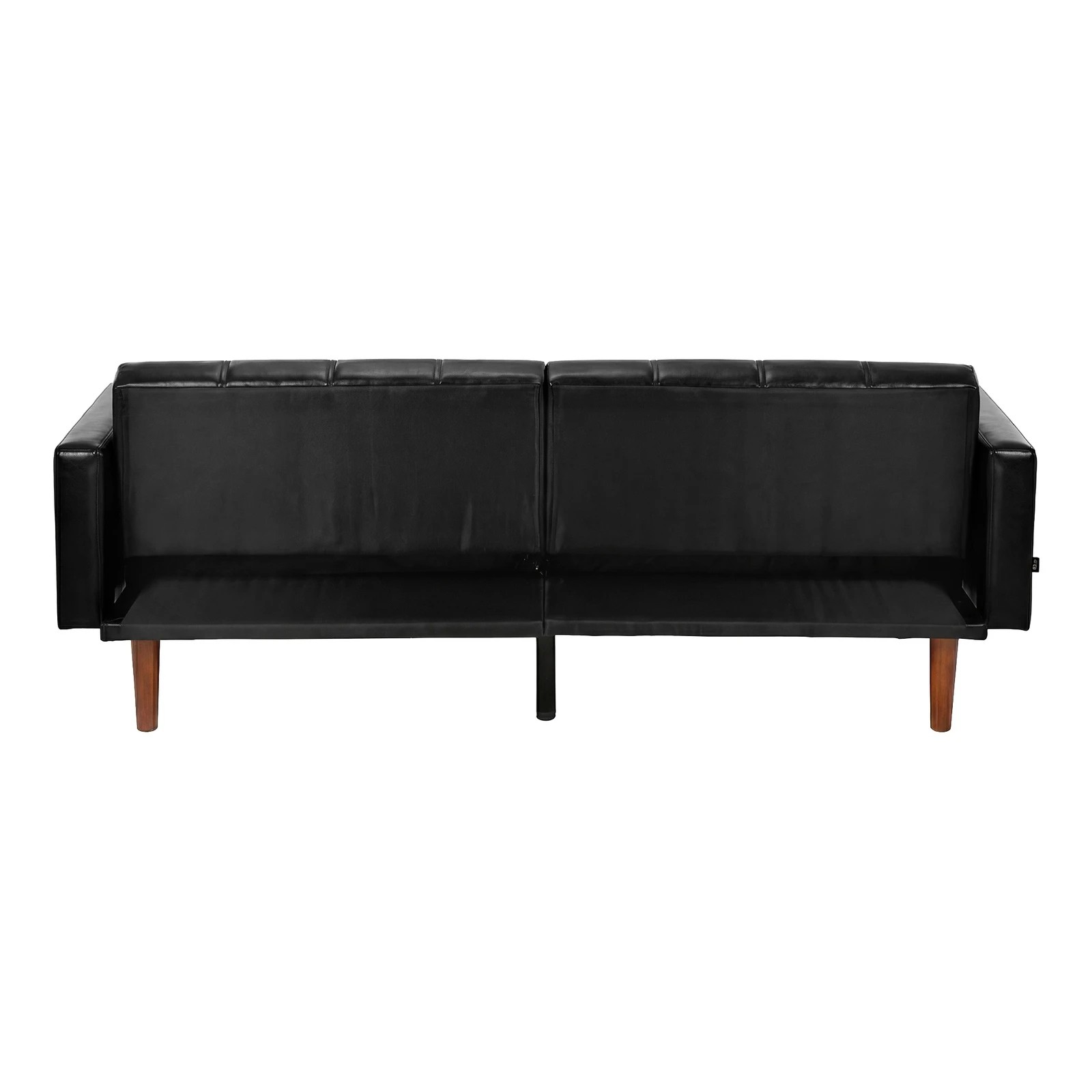 10 Oikiture 3 Seater Sofa Bed Sleeper Futon Faux Leather - Black, 10 of 10