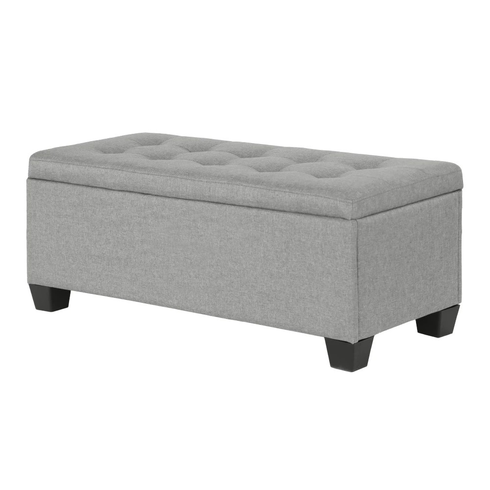1 Artiss Storage Ottoman Blanket Box 97cm Light - Grey, 1 of 9