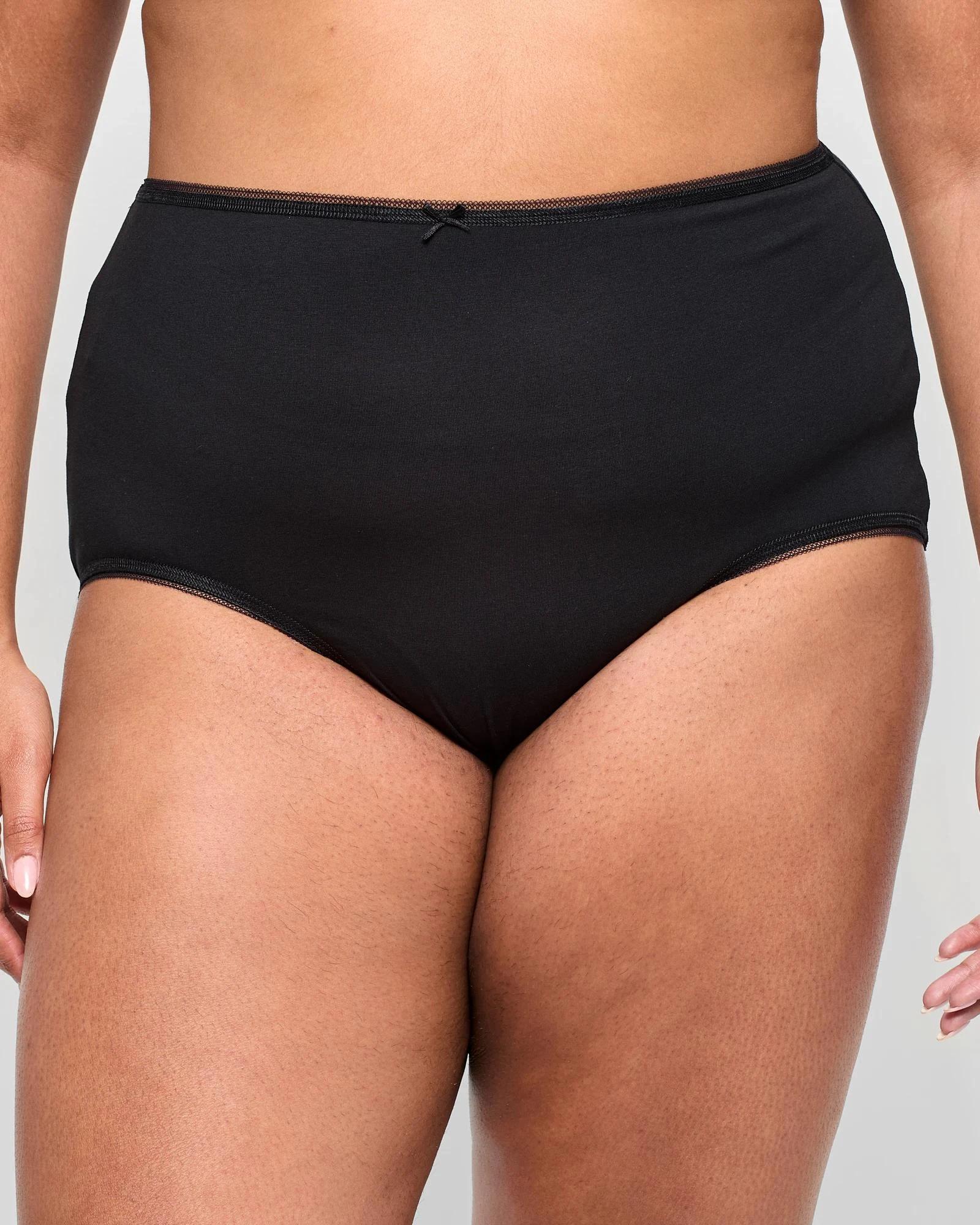 5 Target Woman Cotton/Elastane 5 Pack Full Briefs BLACK, 5 of 5